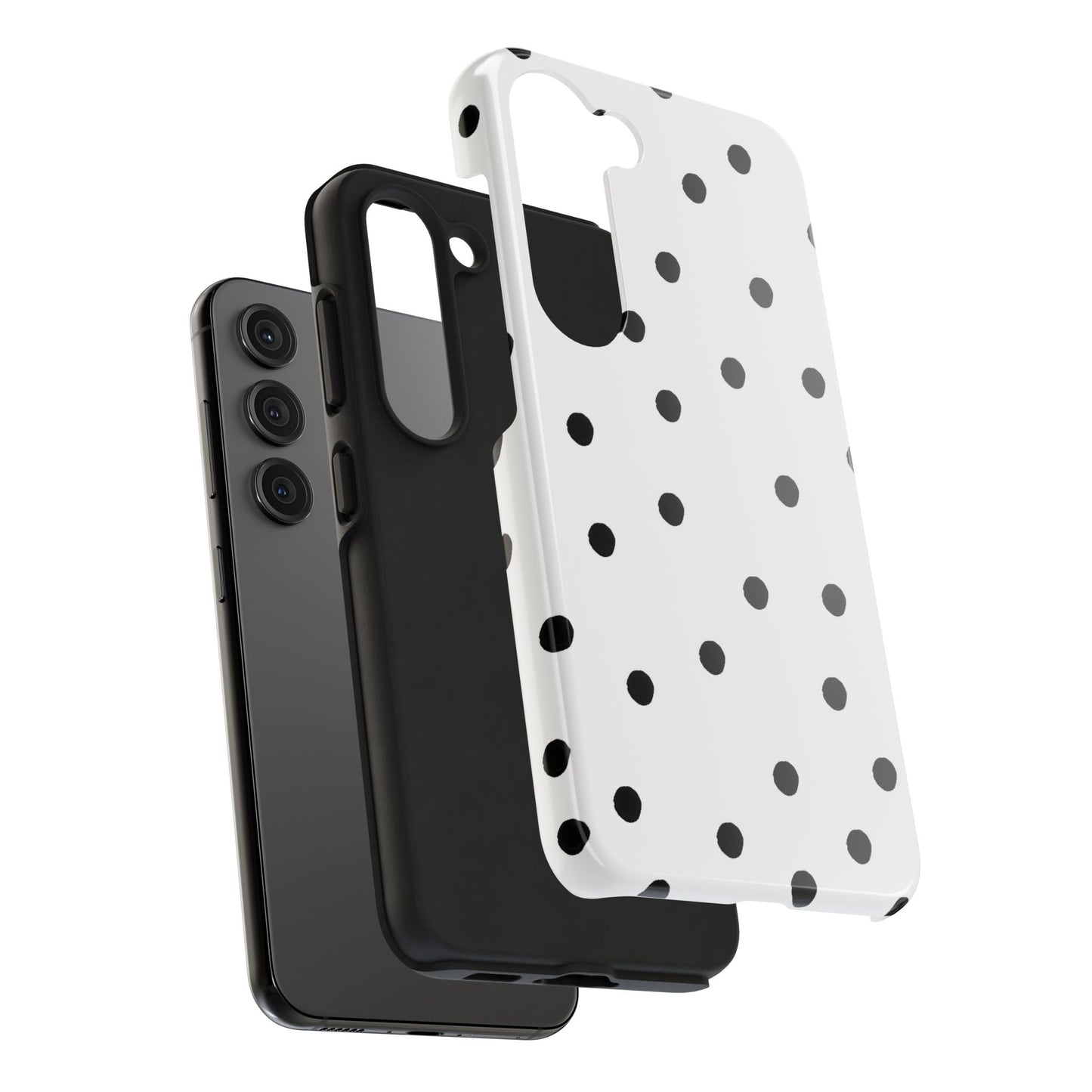 Space Dots White / Black Phone Case