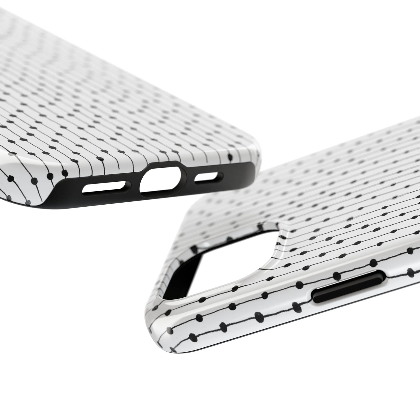 Pin Stripe White / Black Phone Case