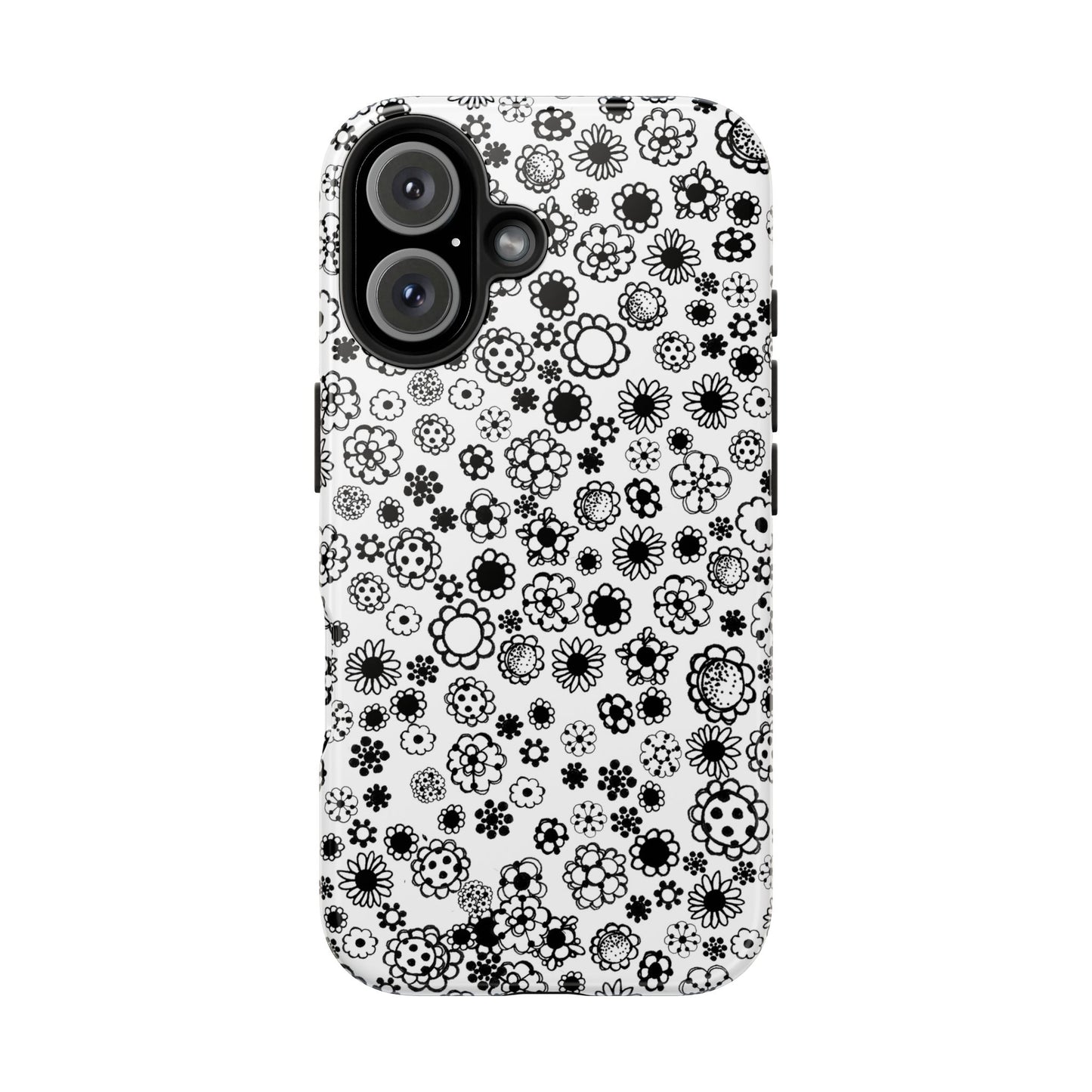 Posie Dots White / Black Phone Case