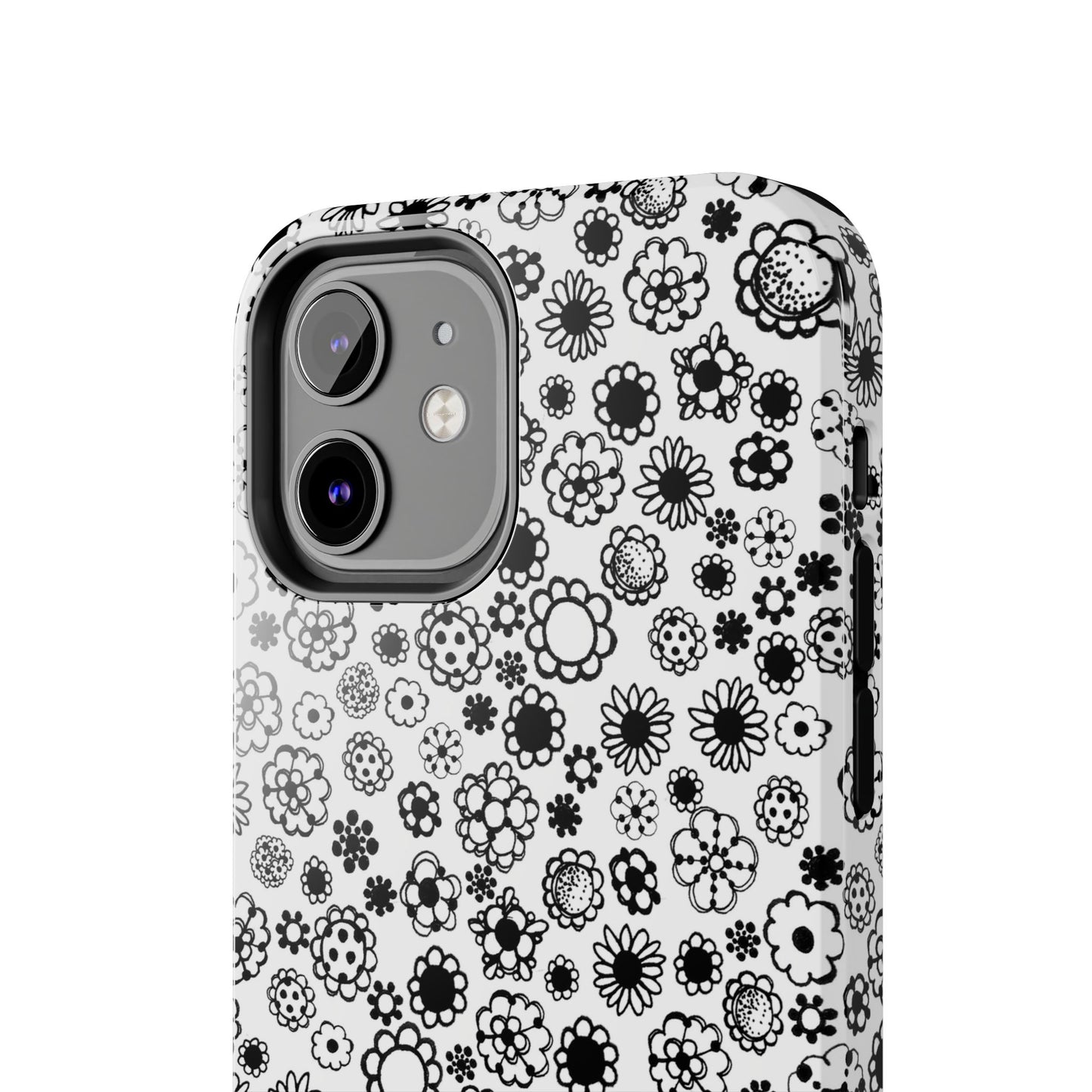 Posie Dots White / Black Phone Case