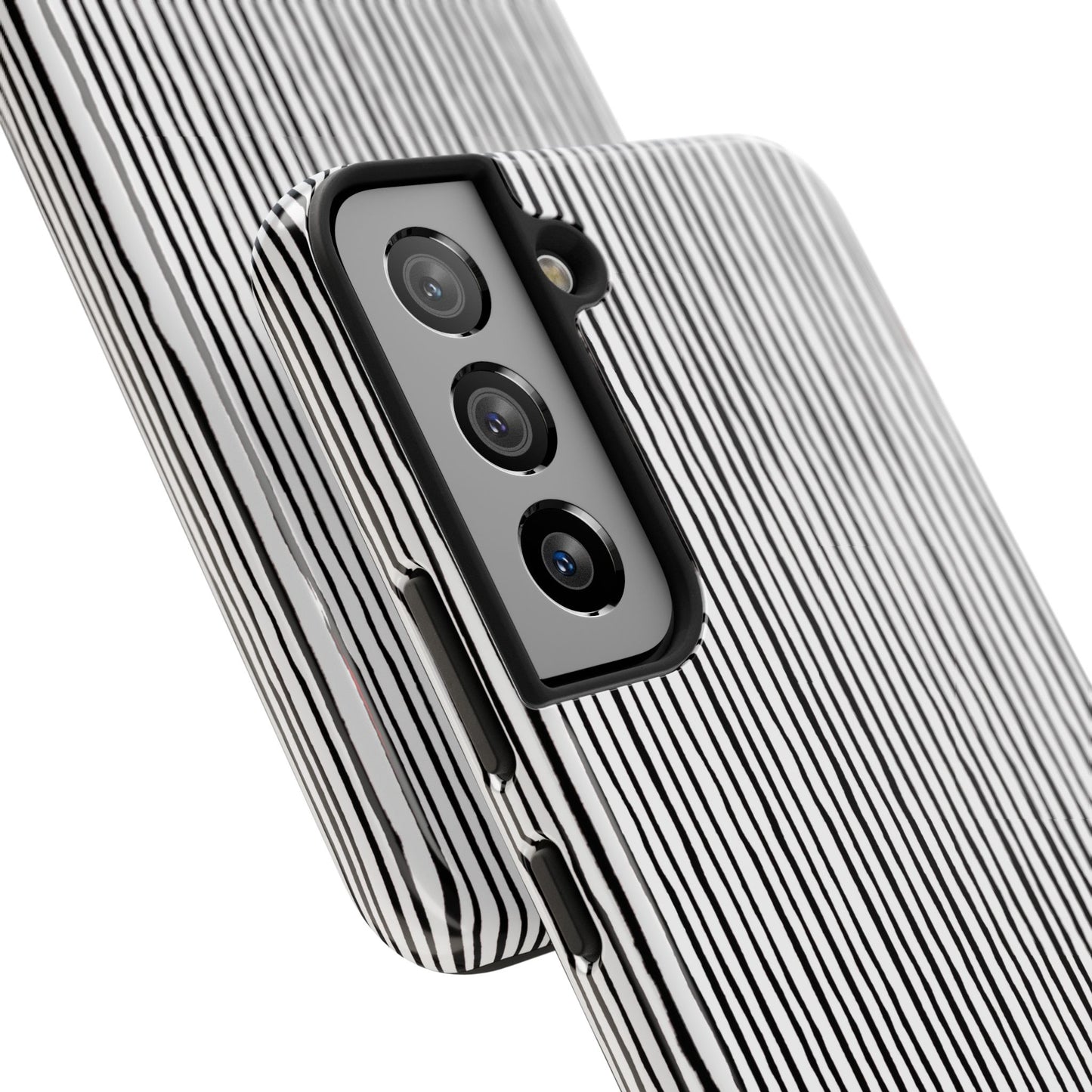 Quirky Pin Stripe White / Black Phone Case