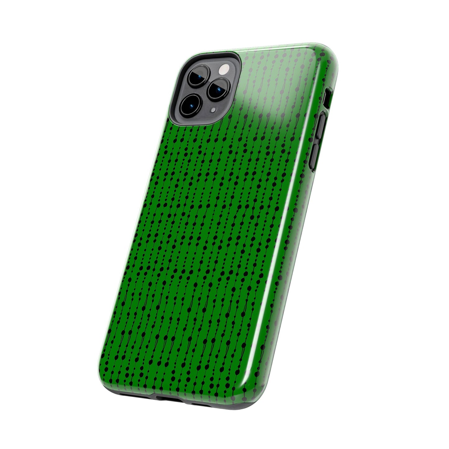 Beaded Curtain Green / Black Phone Case