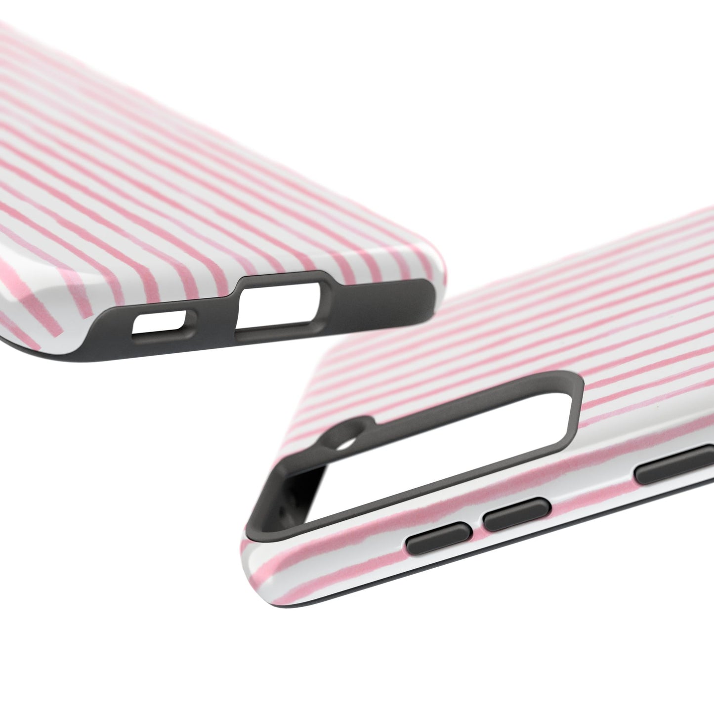 Happy Stripe White / Pink Phone Case