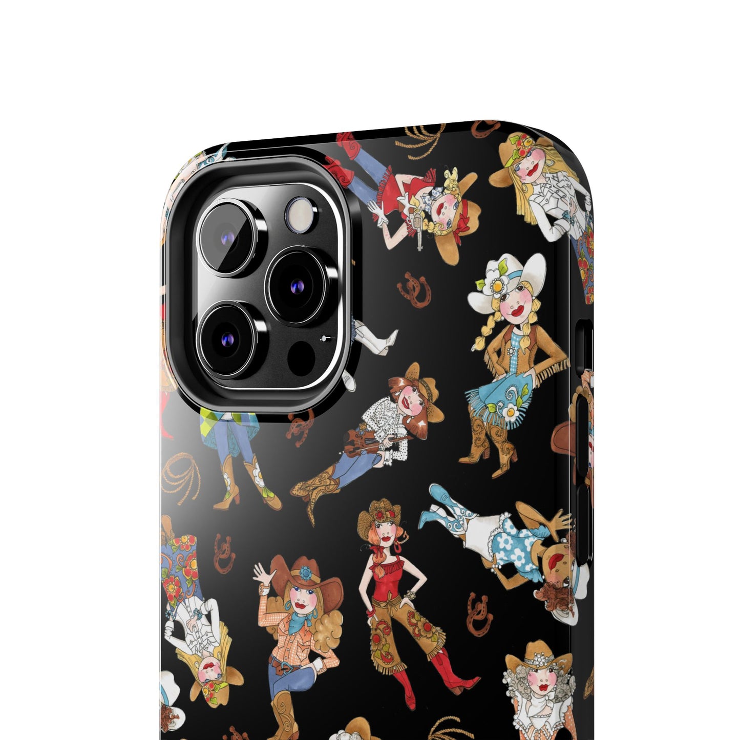 Tossed Cowgirls Black Phone Case