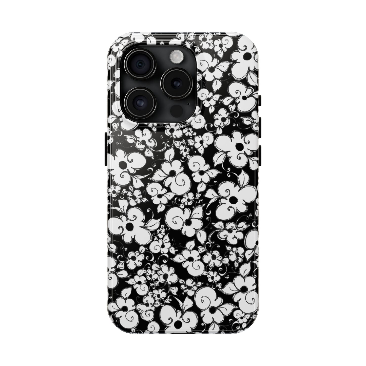 Dog Daisies Black Phone Case