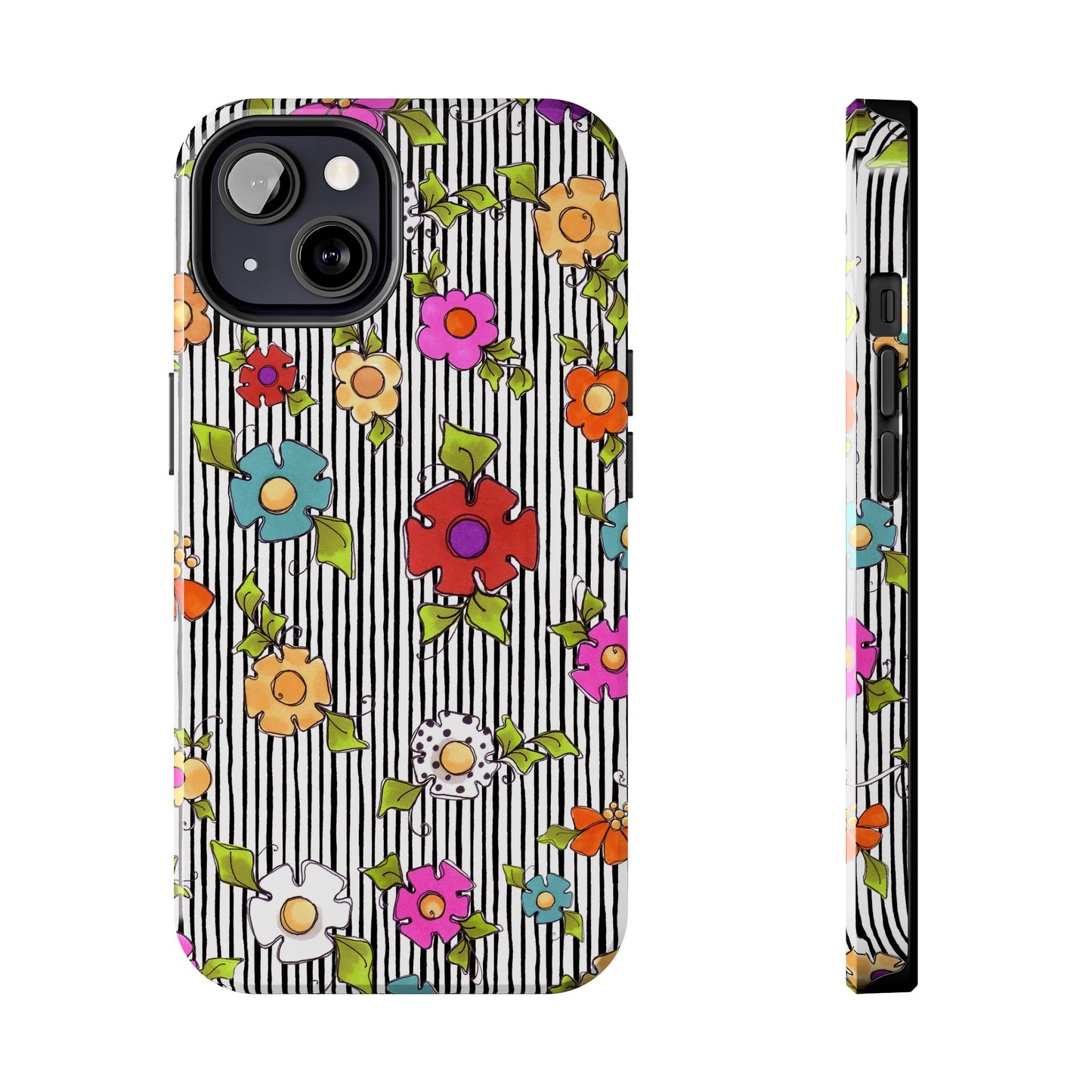 Dog Blooms White / Black Phone Case
