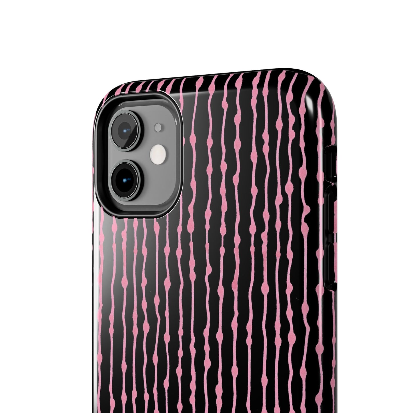 Faux Seersucker Black / Pink Phone Case