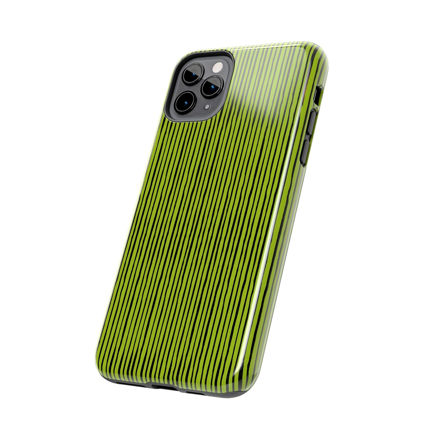 Quirky Pin Stripe Green / Black Phone Case