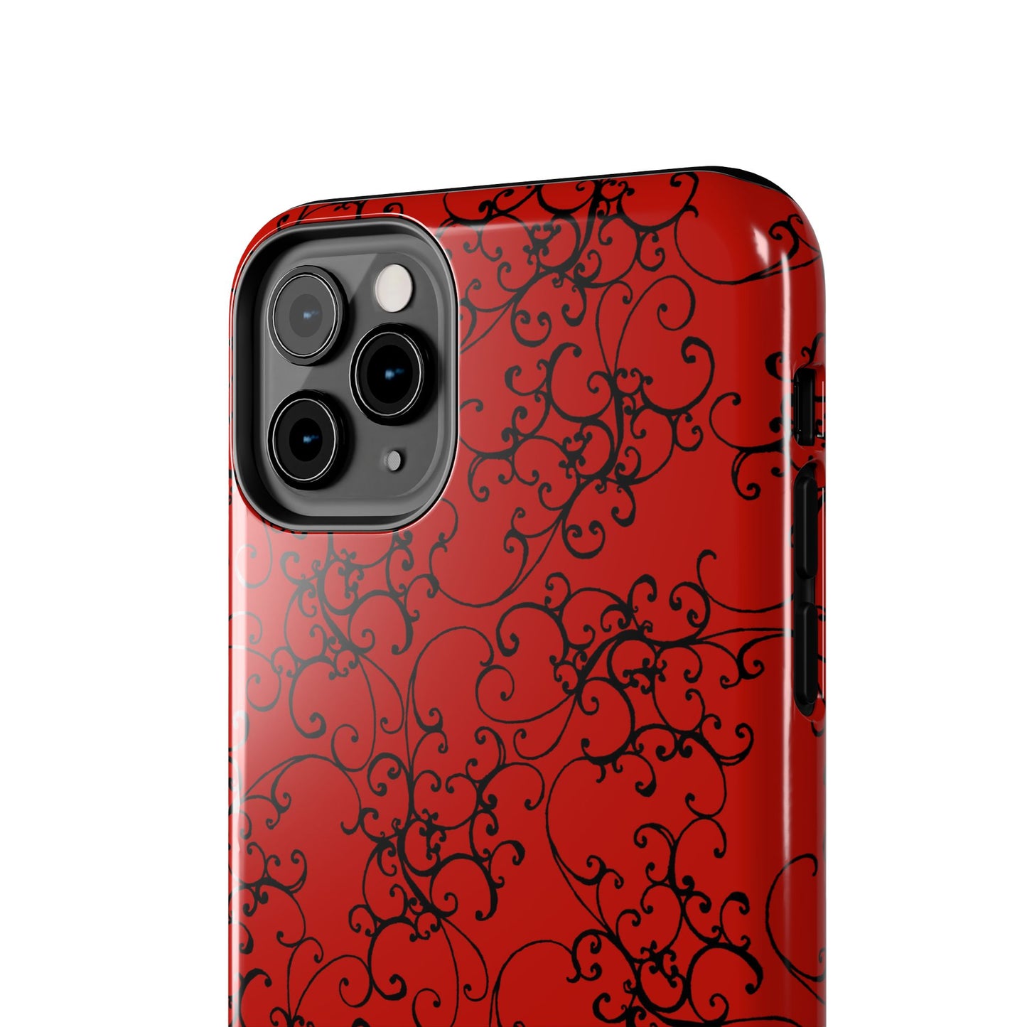 Elegant Scroll Red / Black Phone Case
