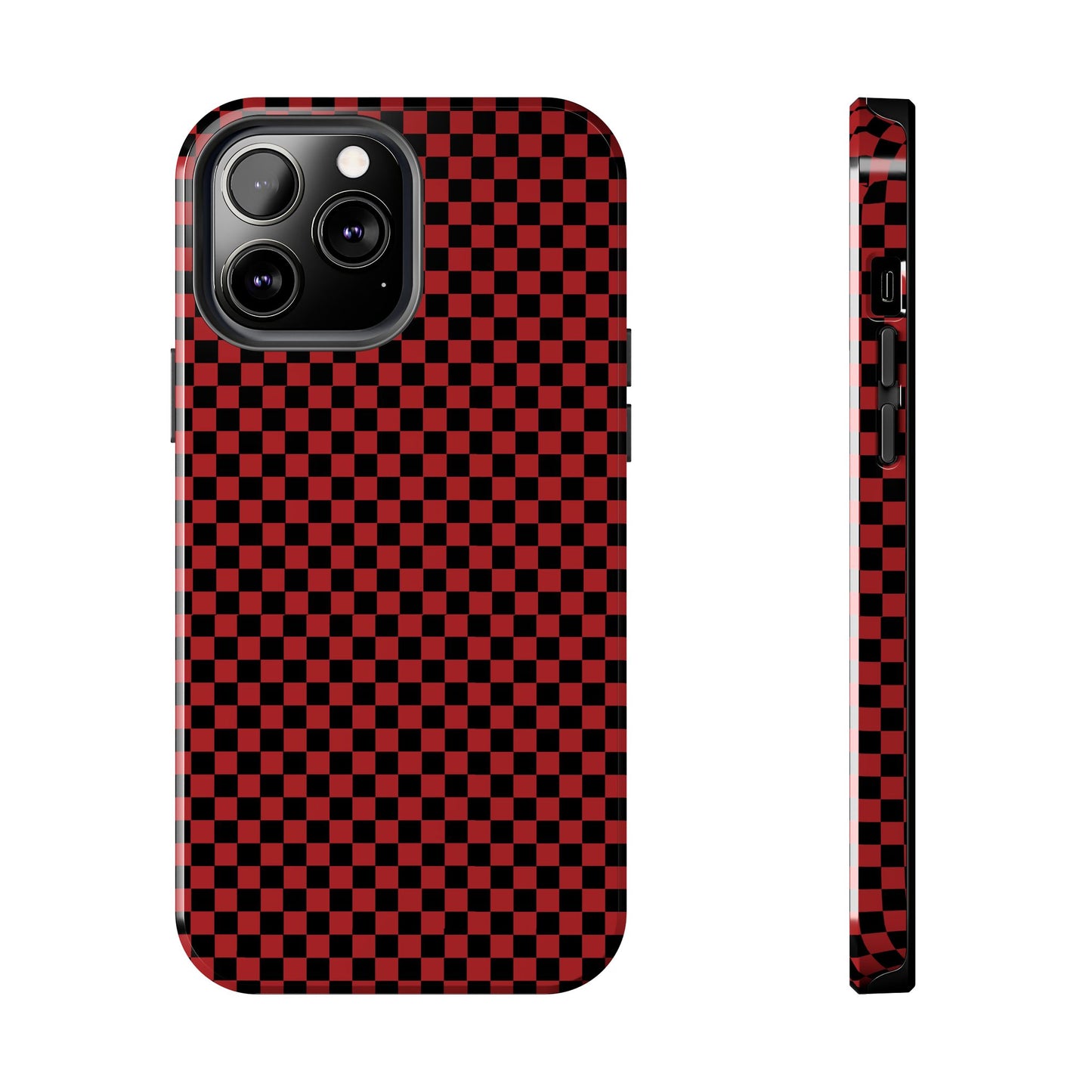 Checkerboard Red / Black Phone Case