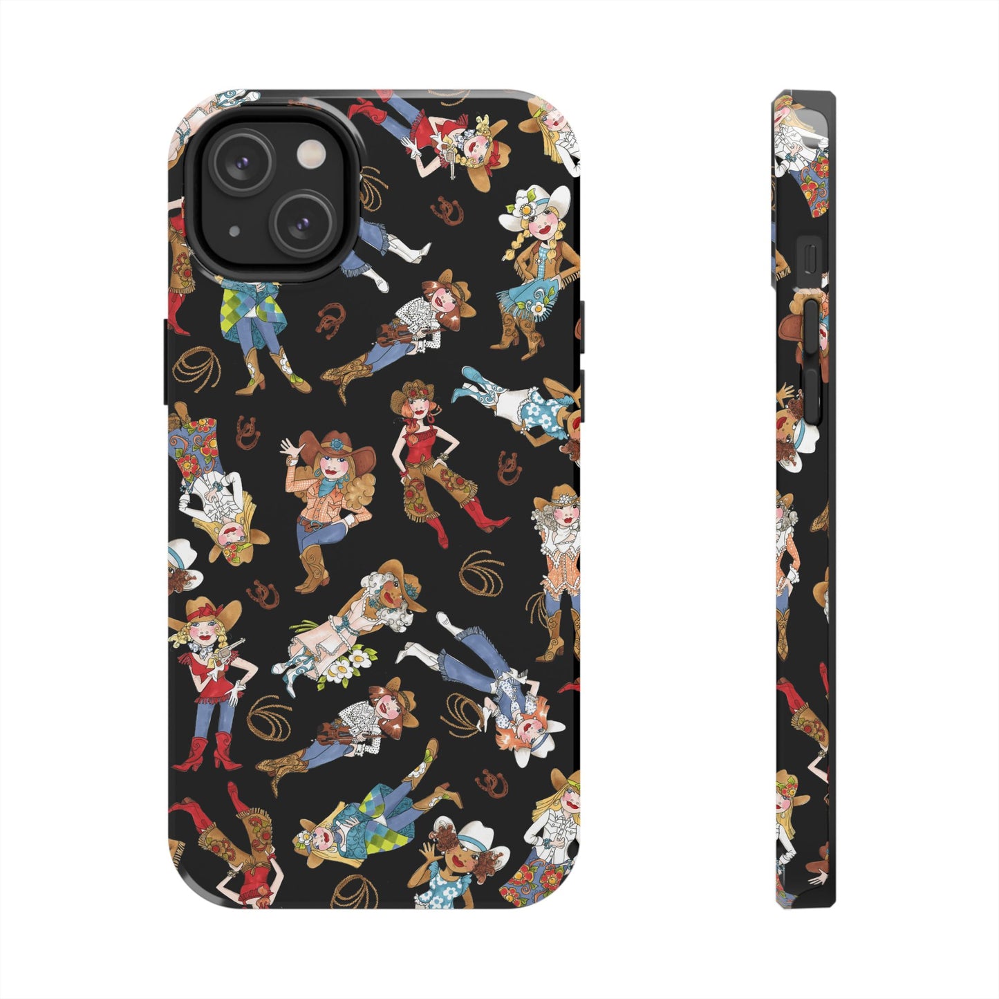 Tossed Cowgirls Black Phone Case