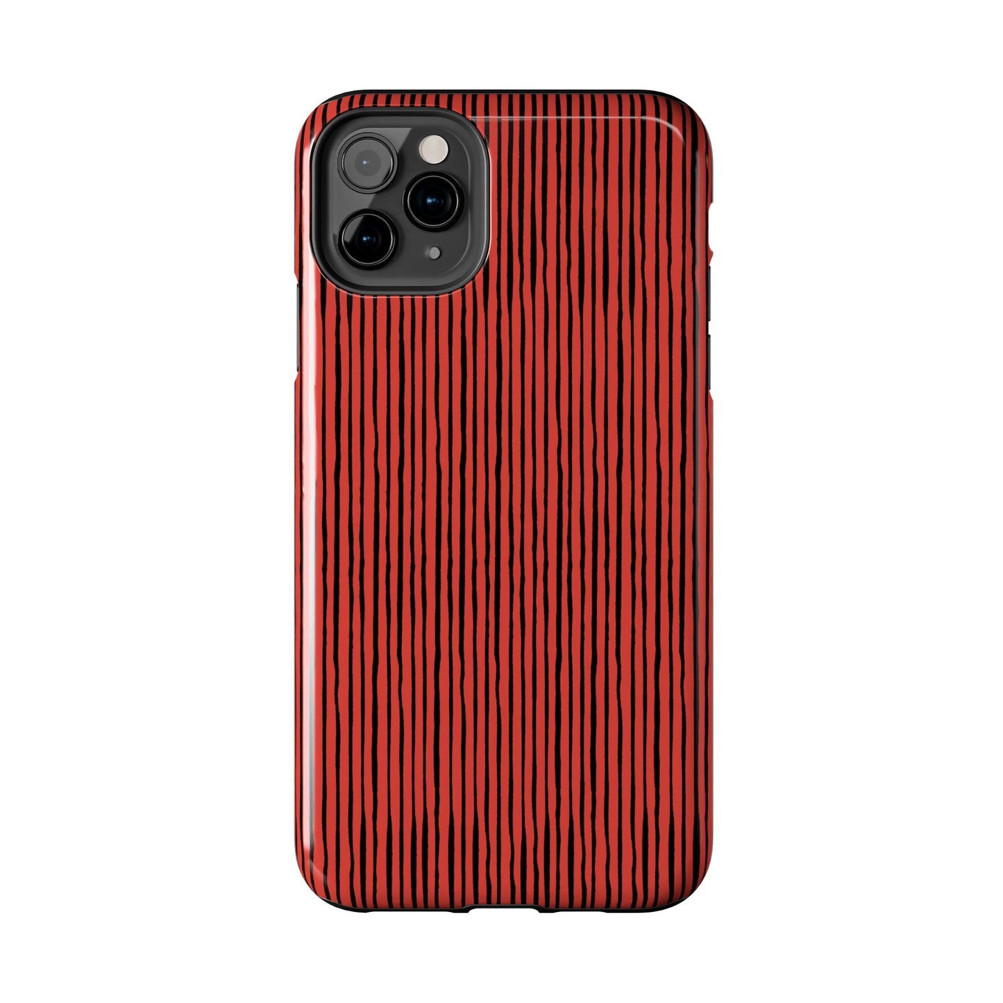 Quirky Pin Stripe Red / Black Phone Case
