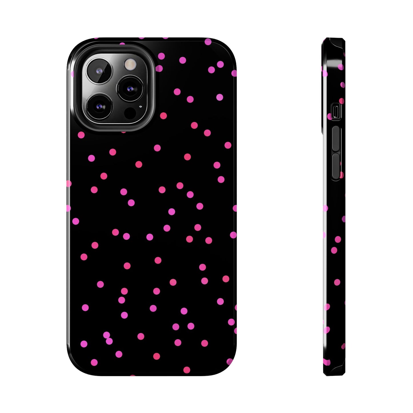 Space Dots Black / Cerise Phone Case