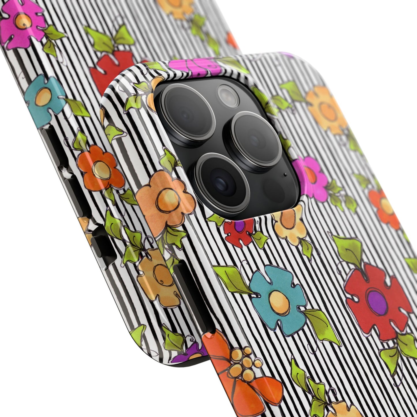 Dog Blooms White / Black Phone Case