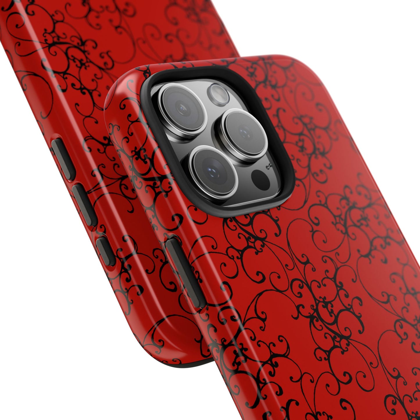 Elegant Scroll Red / Black Phone Case