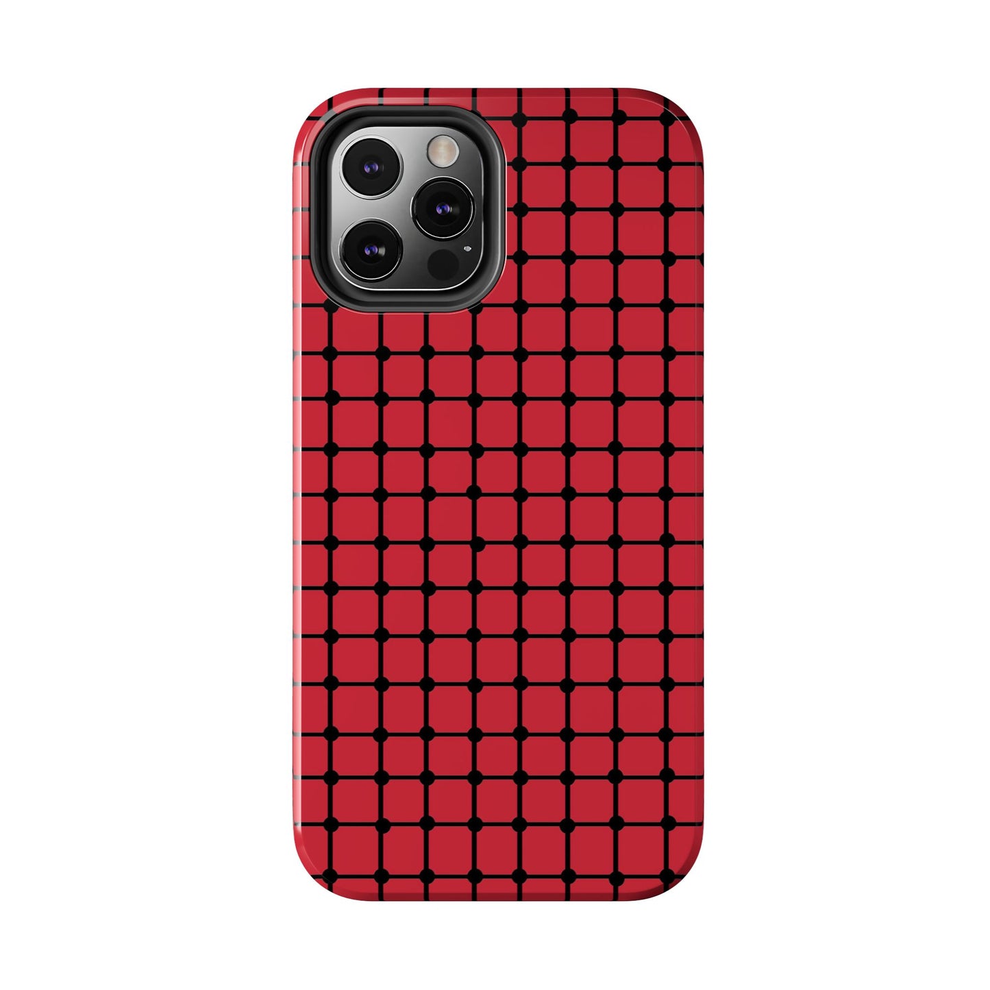 Dot Grid Red / Black Phone Case
