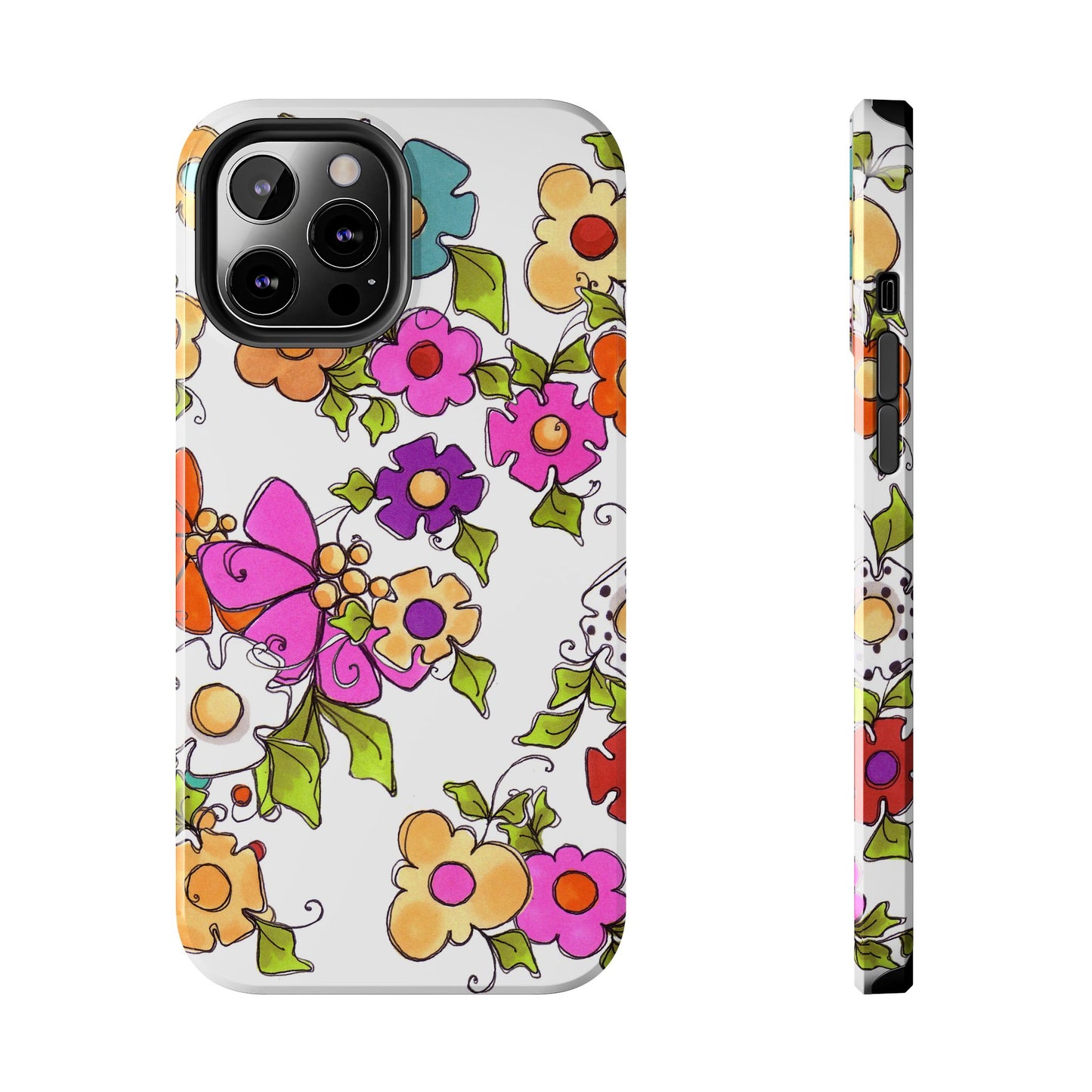 Happy Blooms White Phone Case
