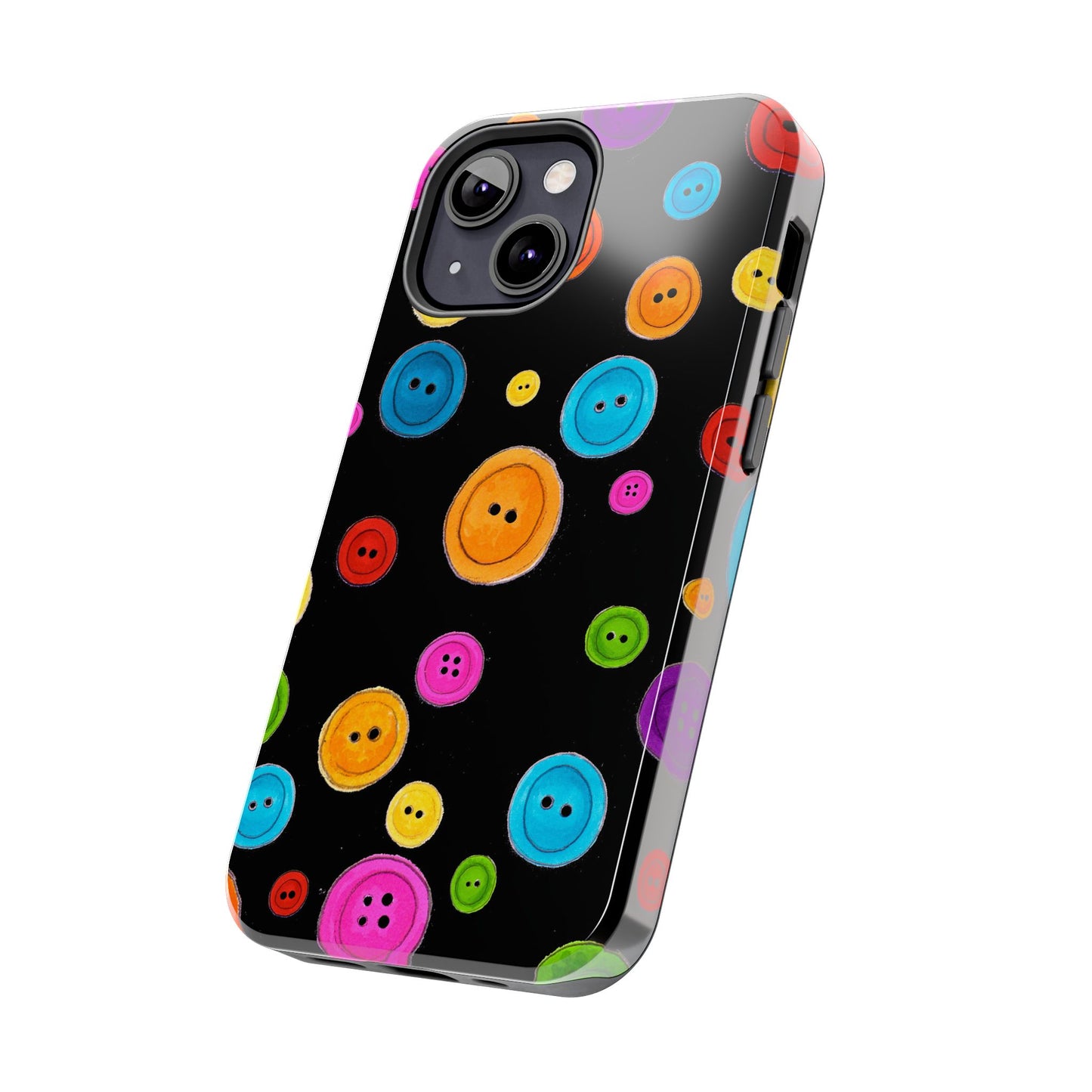 Button Dots Black Phone Case
