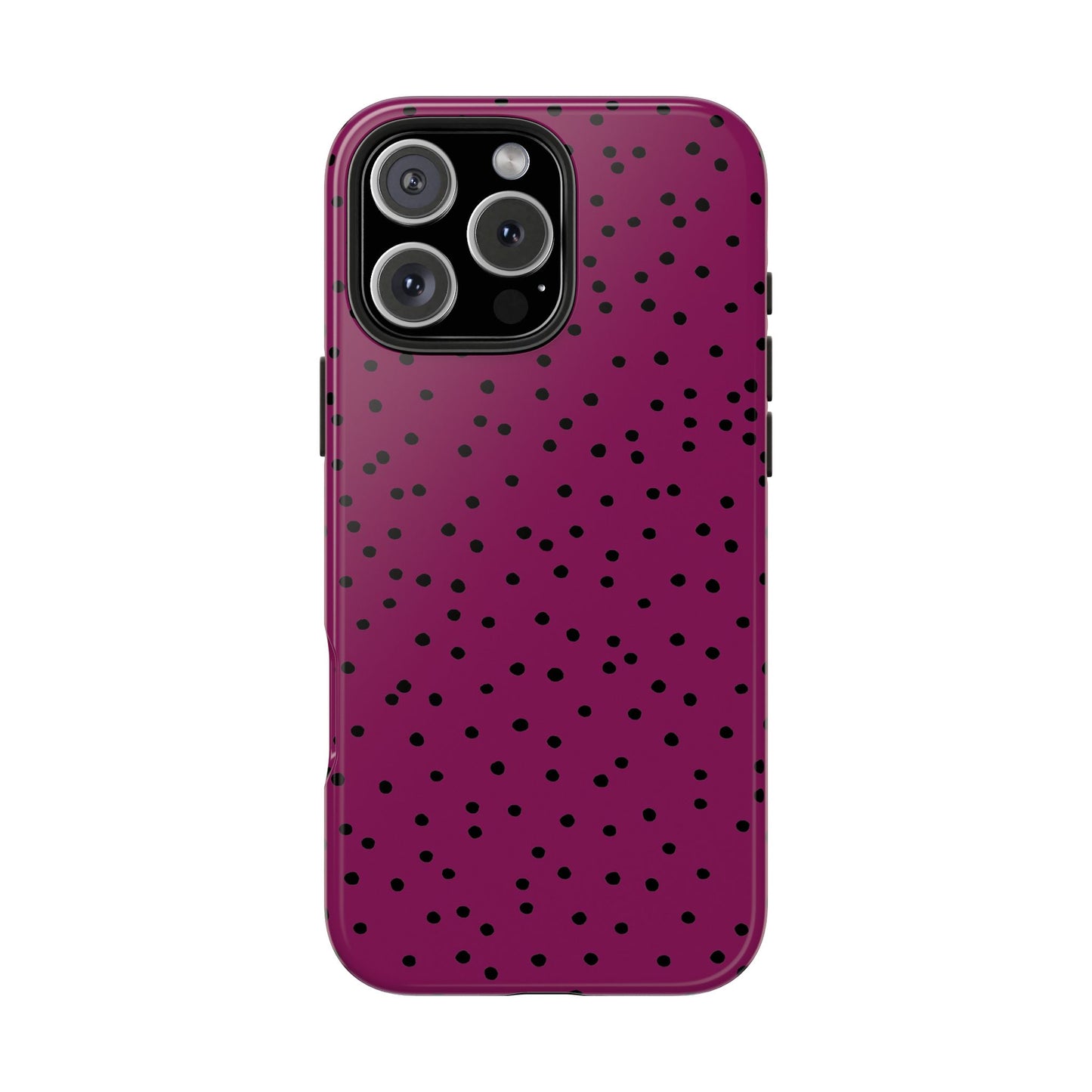 Dinky Dots Burgundy / Black Phone Case