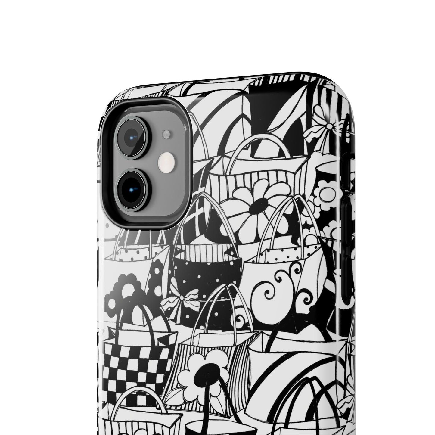 Totally Black / White Phone Case