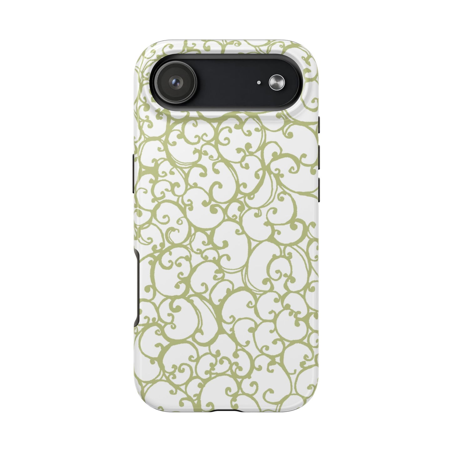Scrollie White / Green Phone Case
