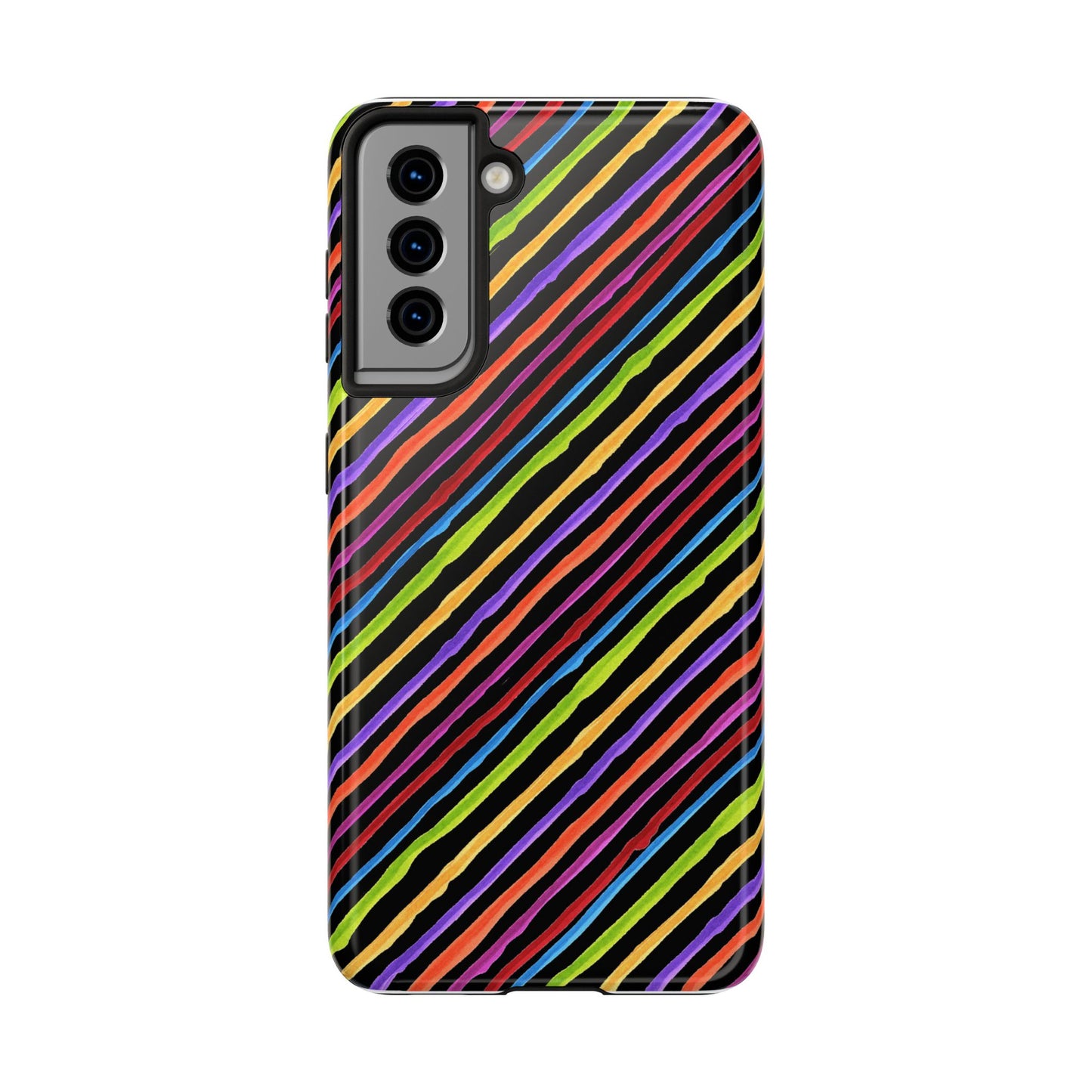 Quirky Bias Stripe Black Phone Case