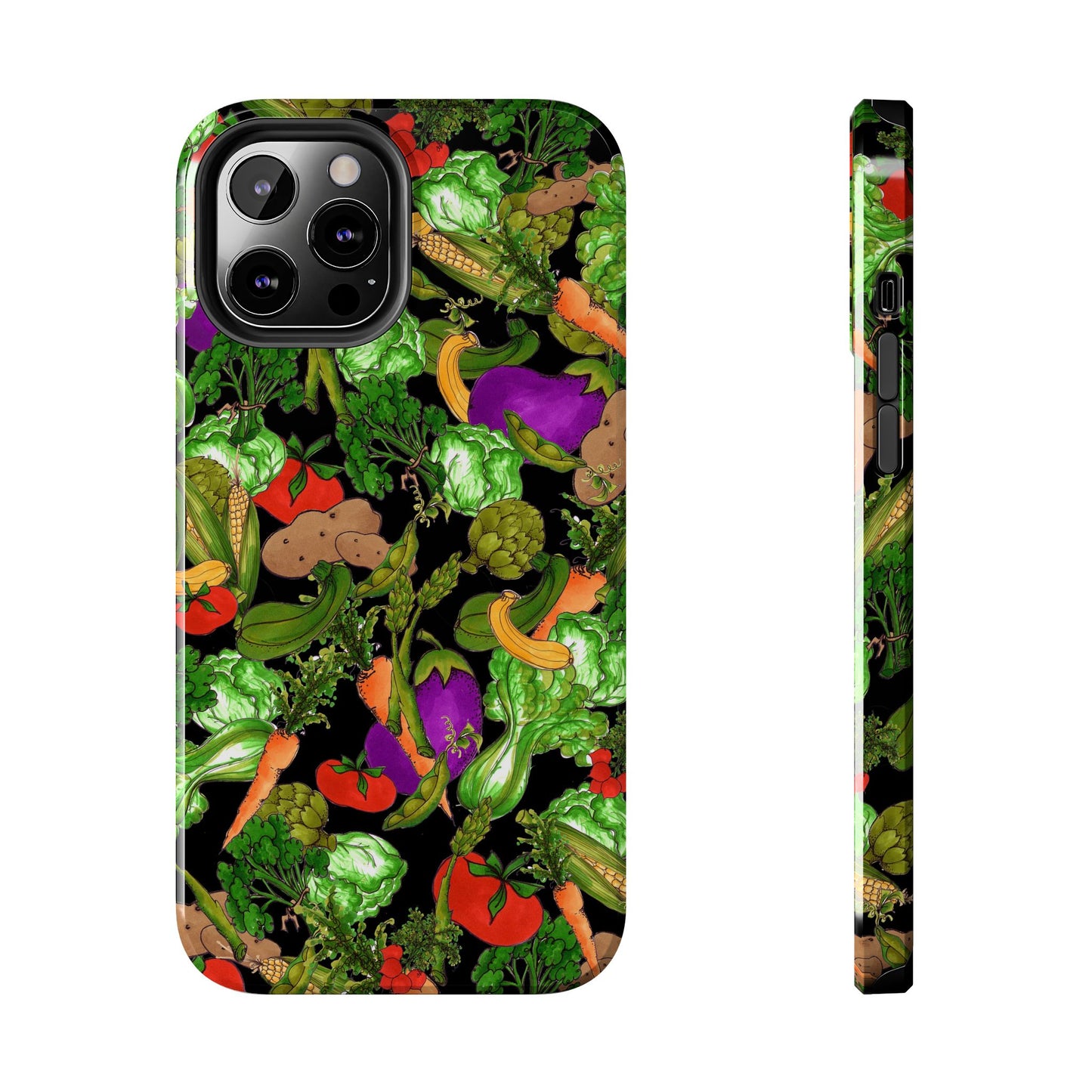 Veggie Jungle Black Phone Case