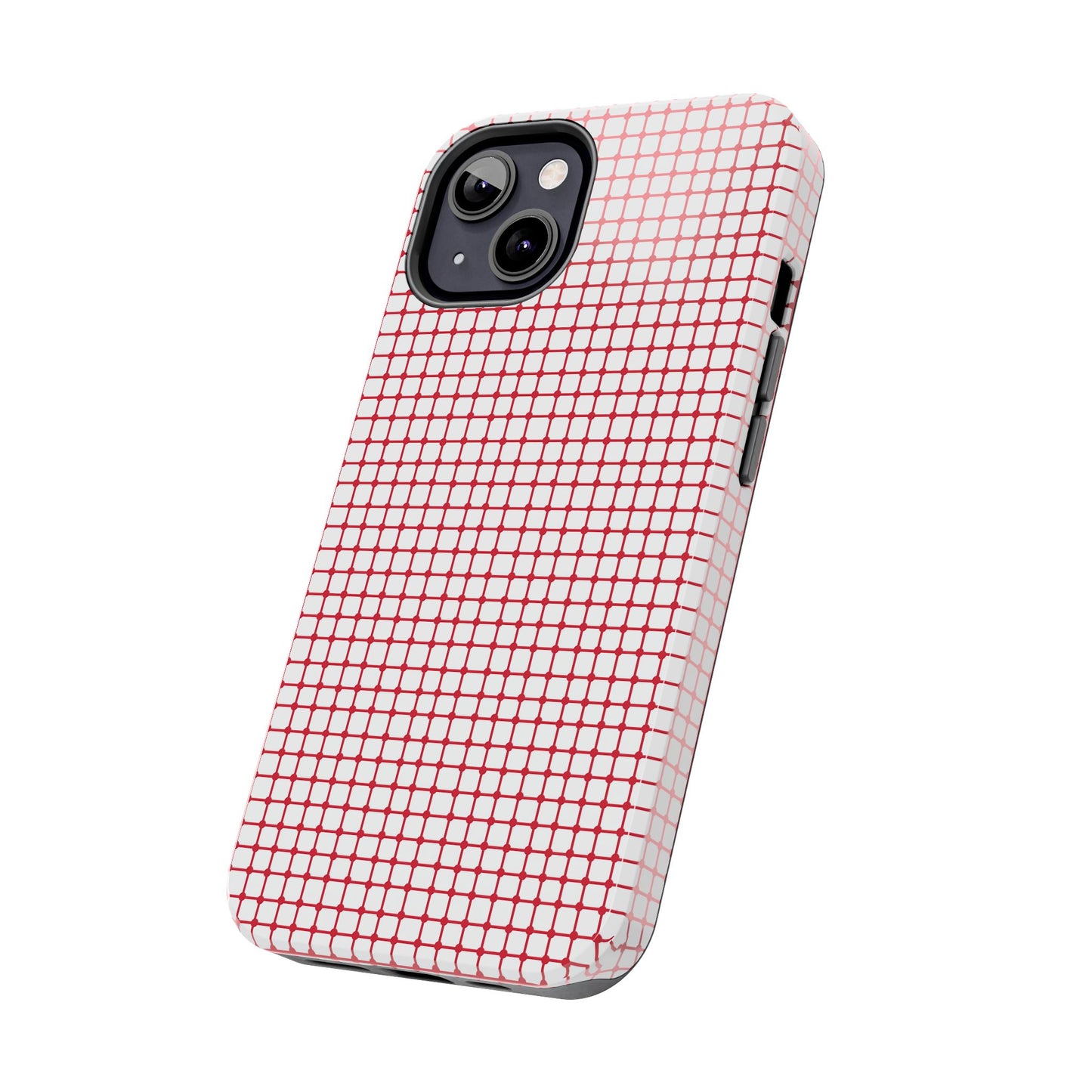 Dot Grid White / Red Phone Case