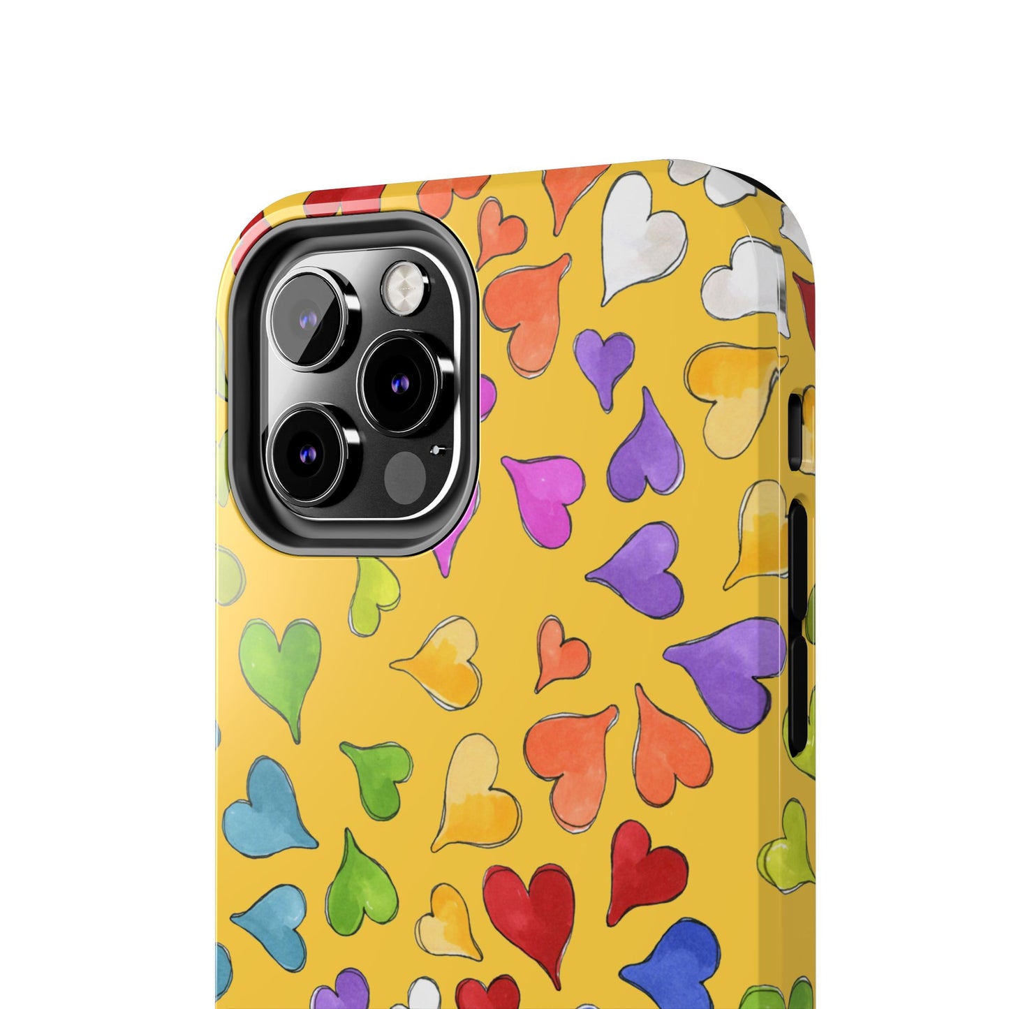 Happy Hearts Yellow Phone Case