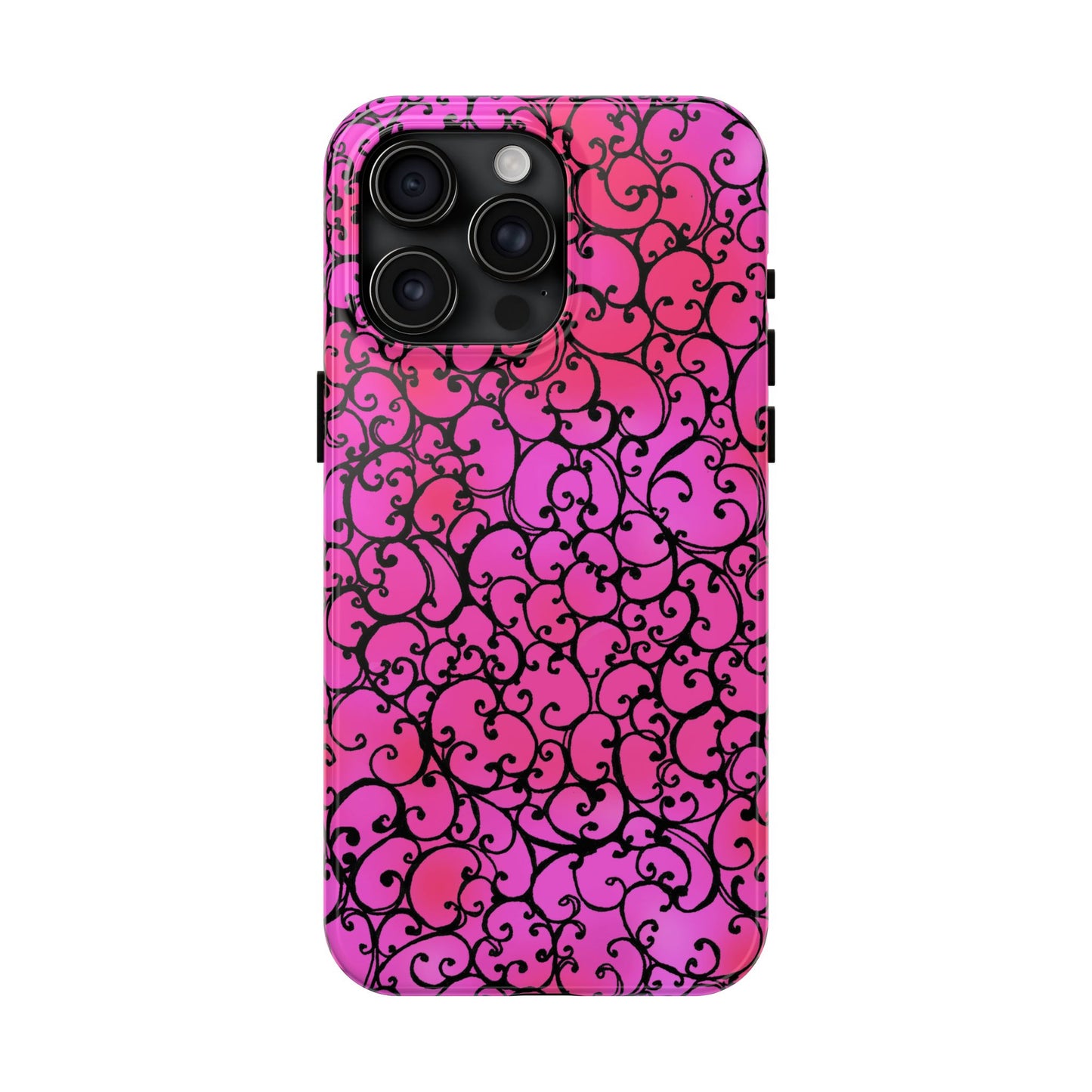 Scrollie Cerise / Black Phone Case