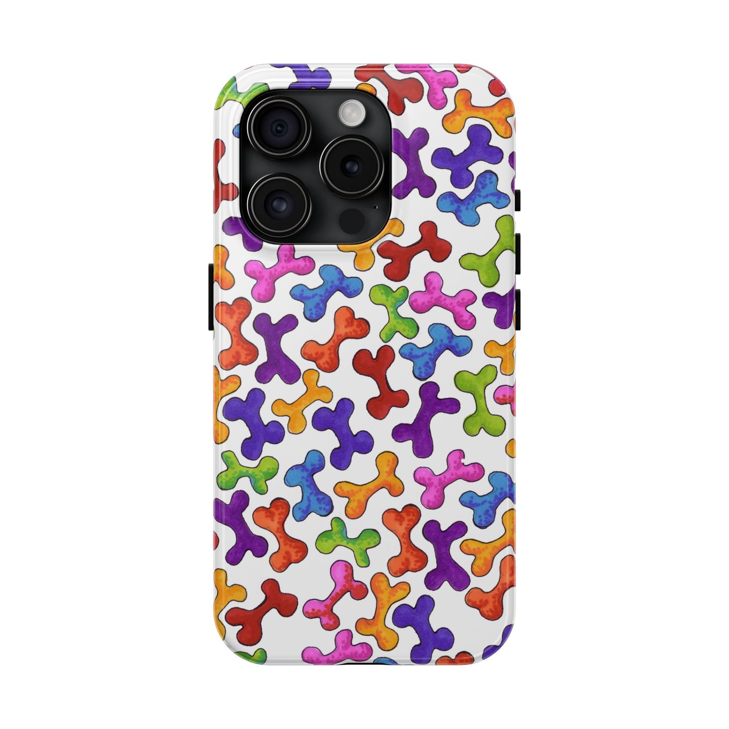 Fancy Bones White / Multi Phone Case