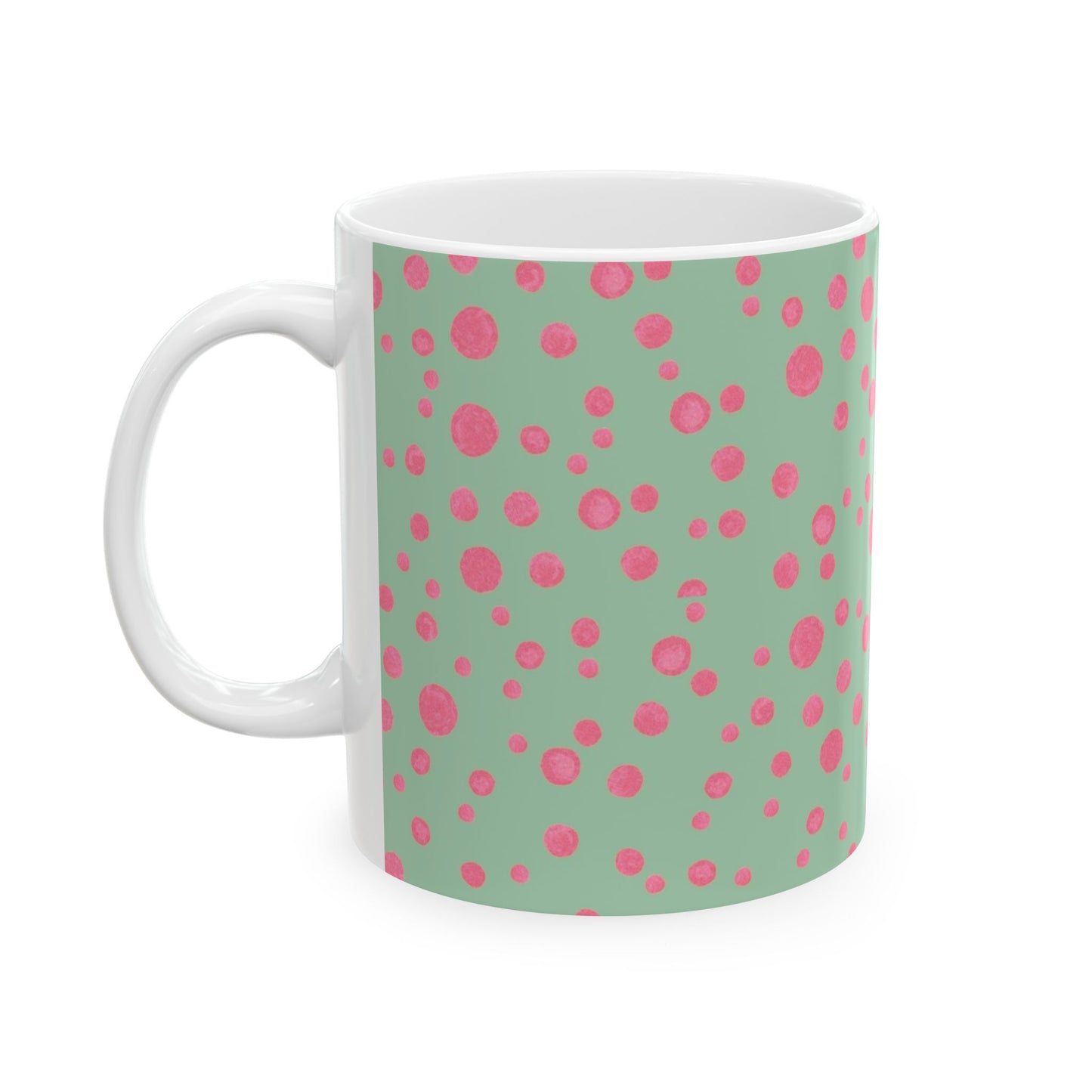 Balloon Dots Sage / Pink Cup