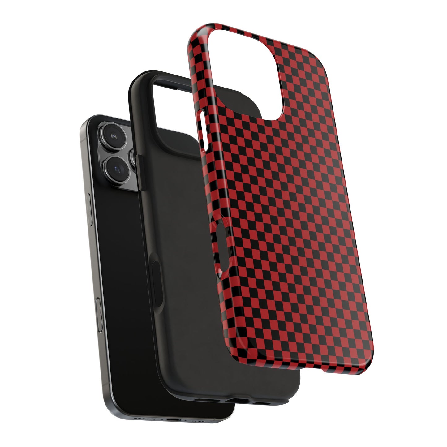 Checkerboard Red / Black Phone Case