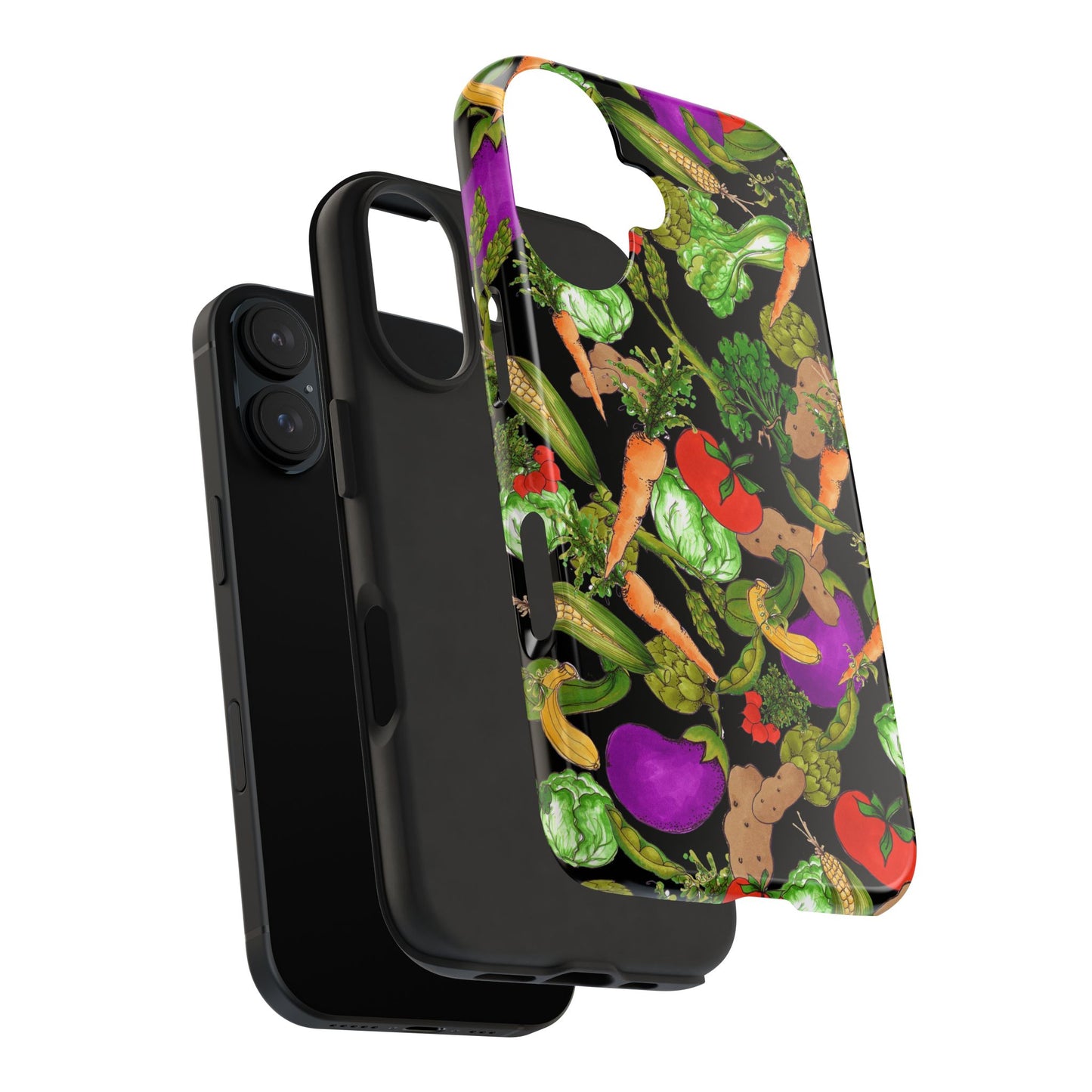 Veggie Jungle Black Phone Case