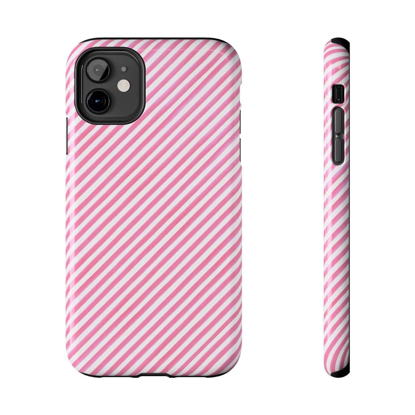 Bias Stripe Pink / White Phone Case
