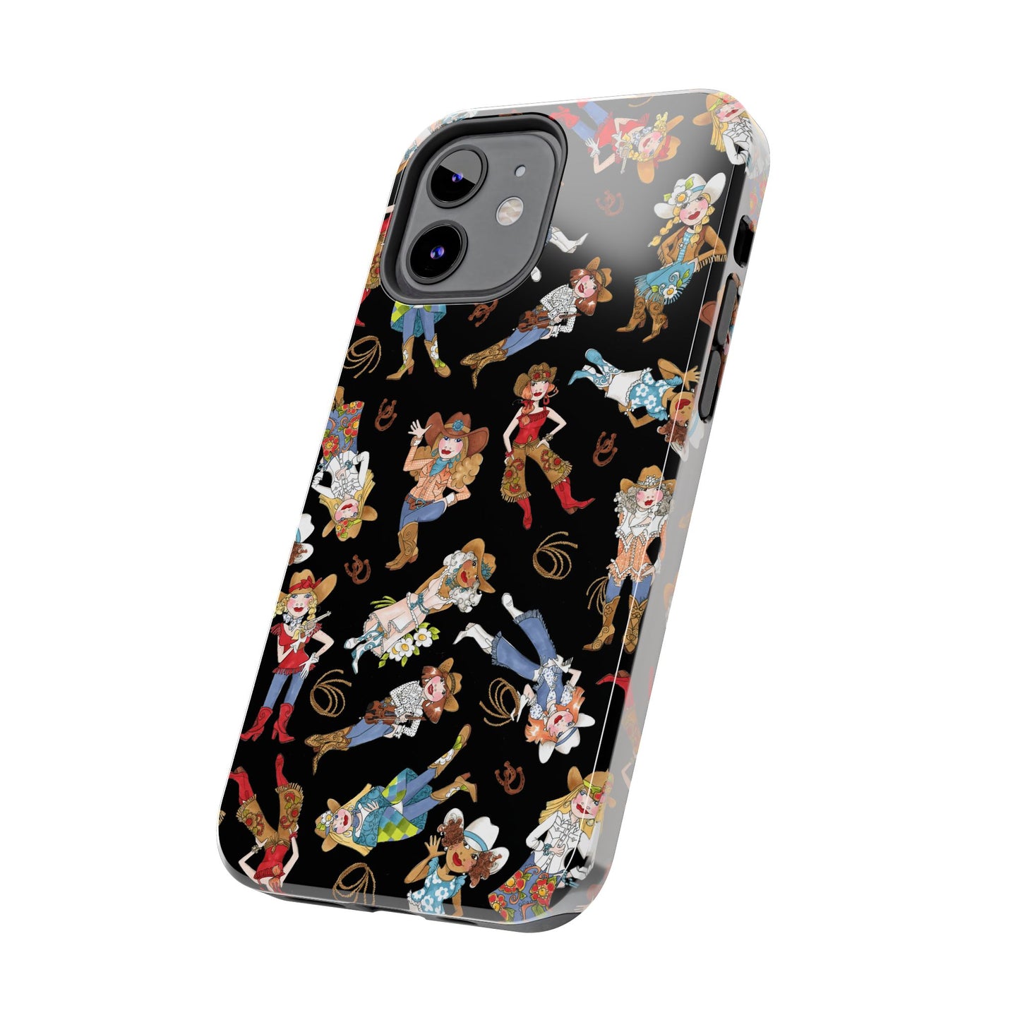 Tossed Cowgirls Black Phone Case