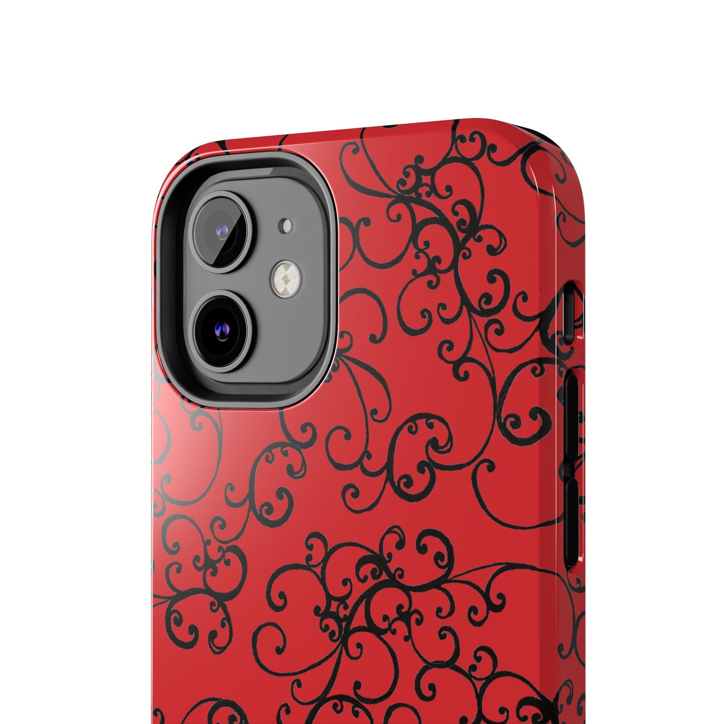 Elegant Scroll Red / Black Phone Case