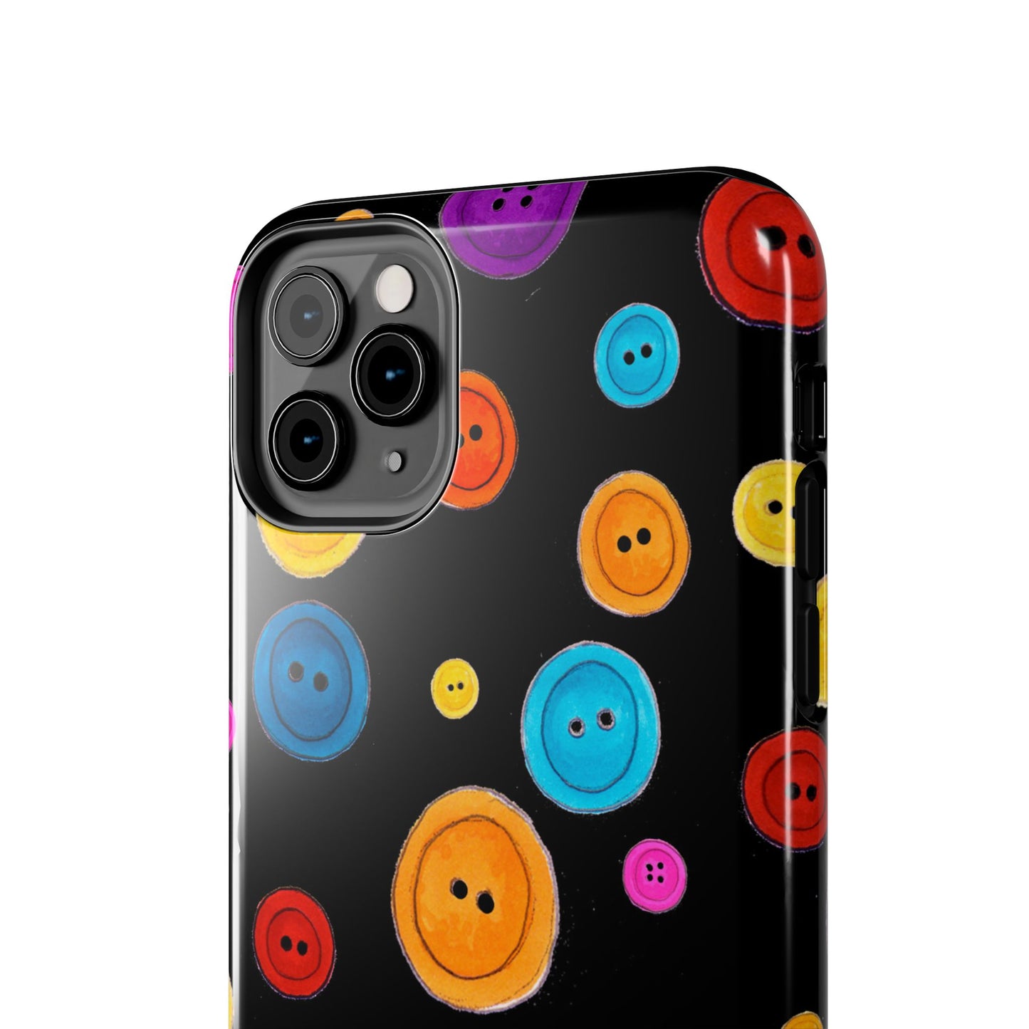 Button Dots Black Phone Case