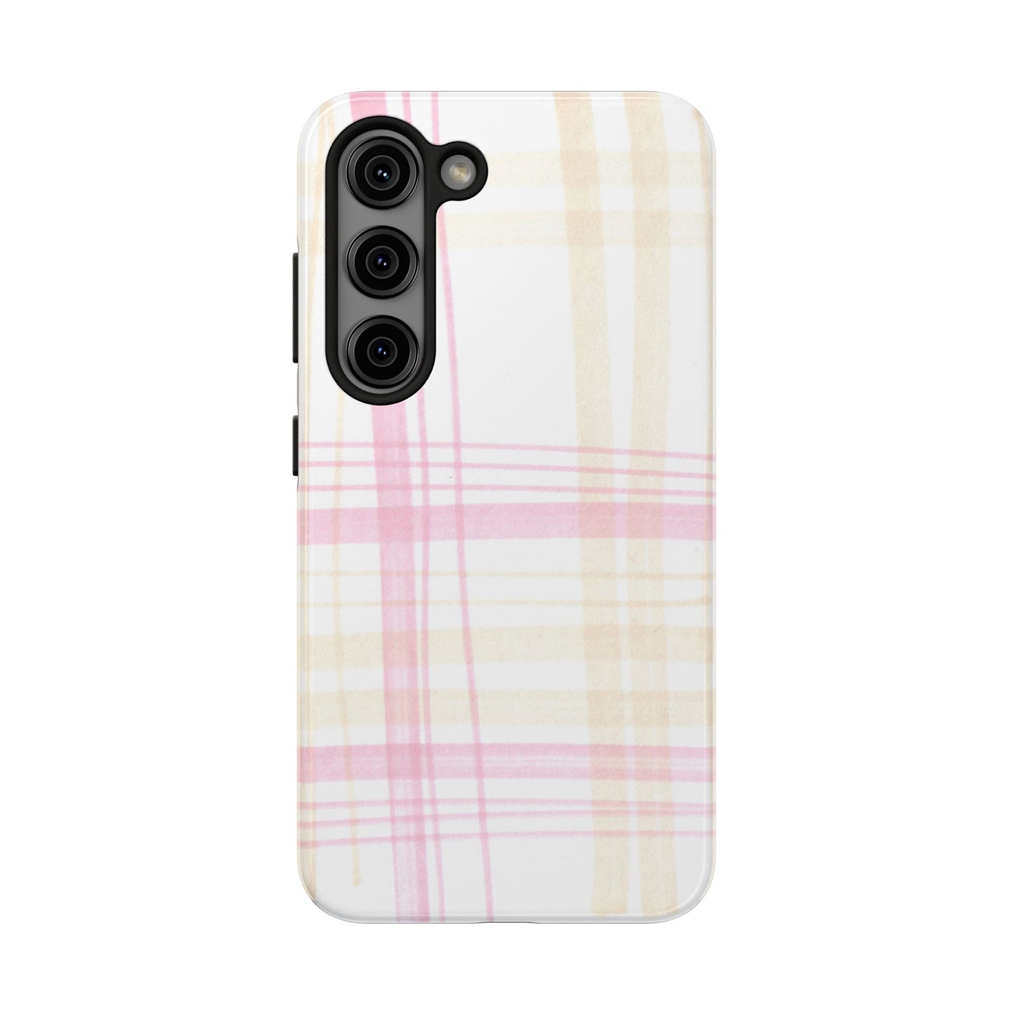 Flower Model Plaid Phone Case