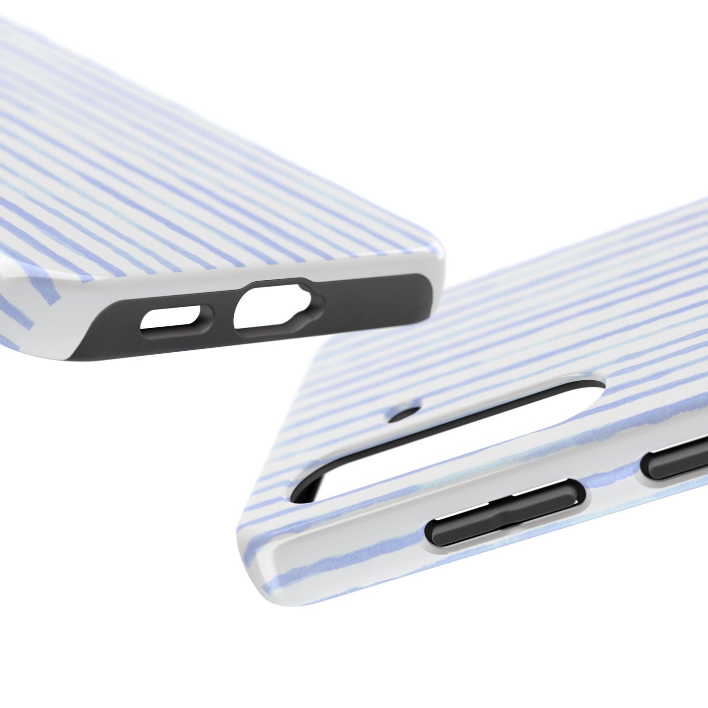 Happy Stripe White / Blue Phone Case