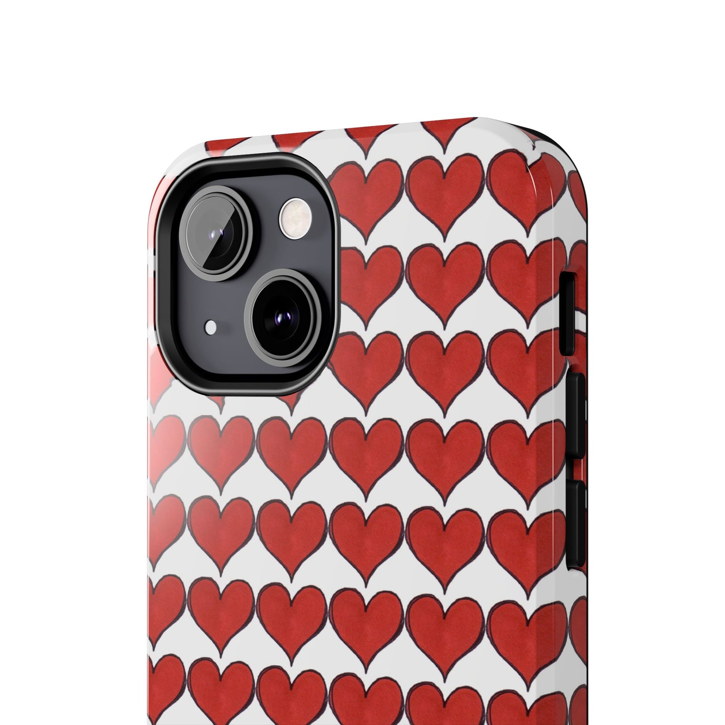 Heartbeats White / Red Phone Case