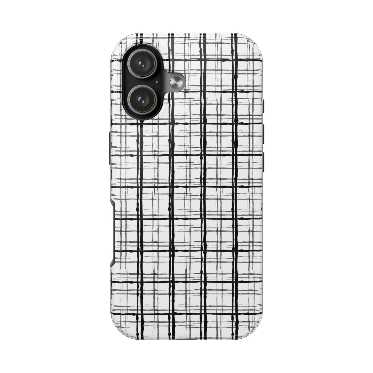 Sophistiplaid White / Black Phone Case