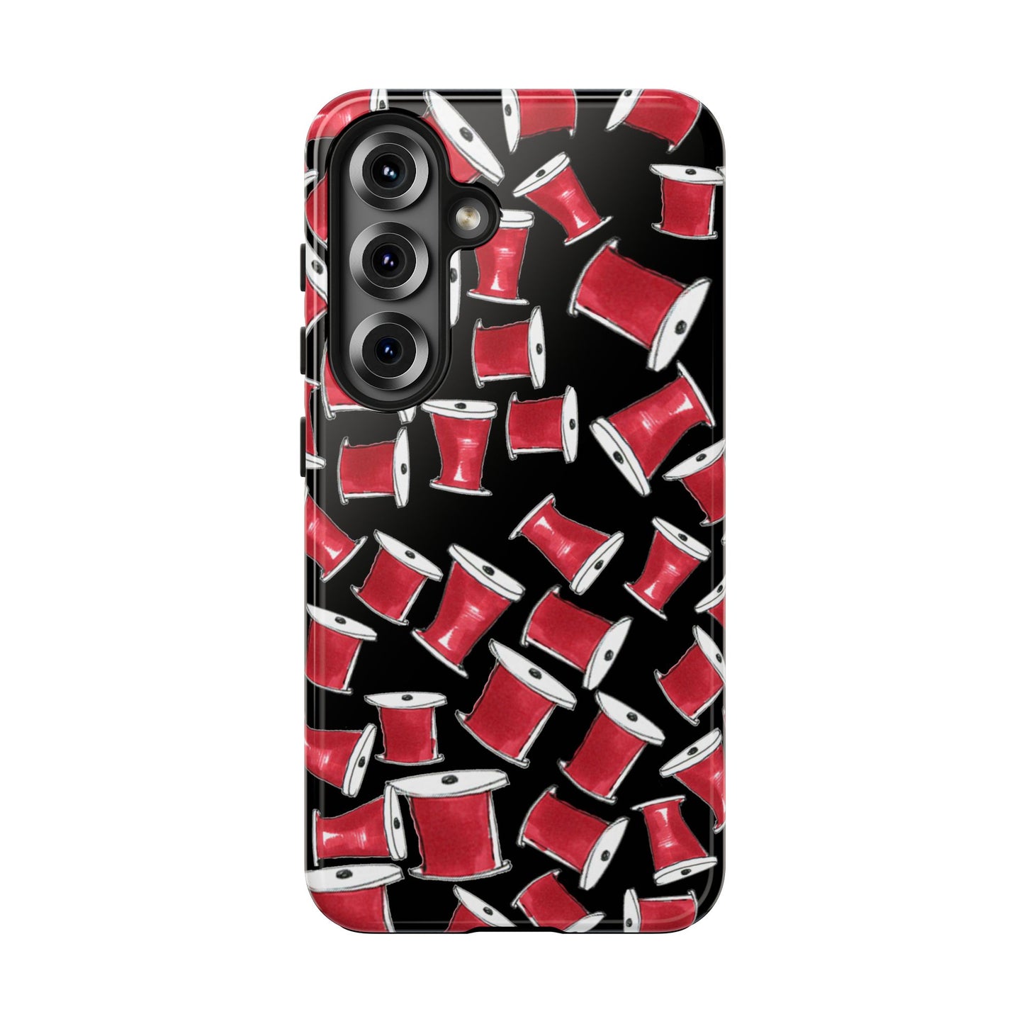 Red Thread Black Phone Case