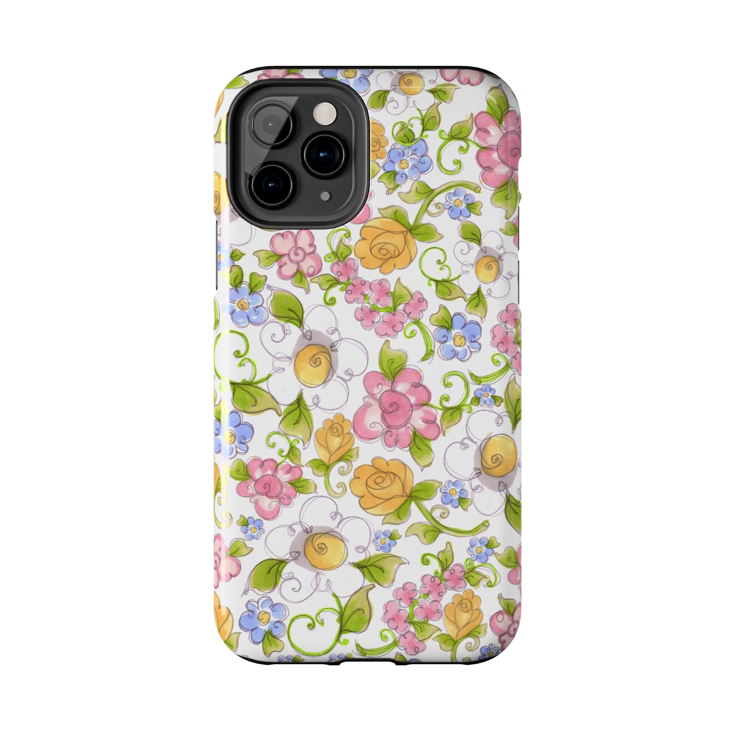 Flower Frolic White Phone Case