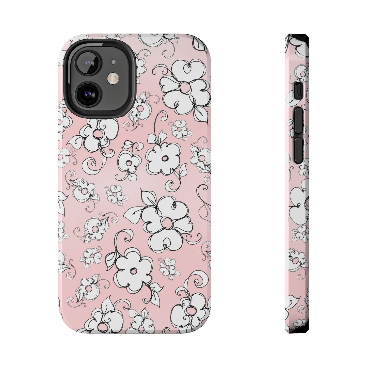 Lady Flowers Pink Sky Phone Case