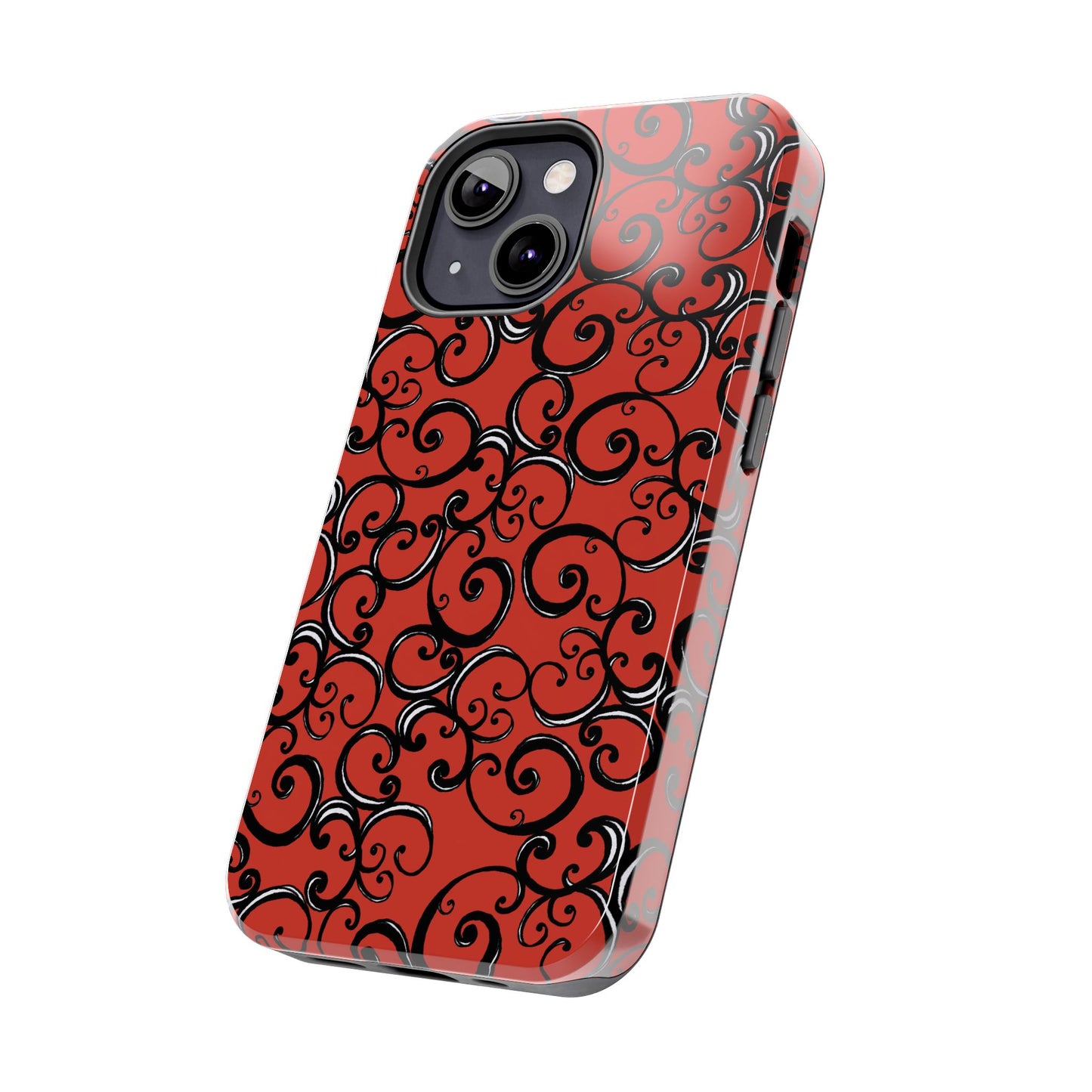 Curls Red / Black Phone Case