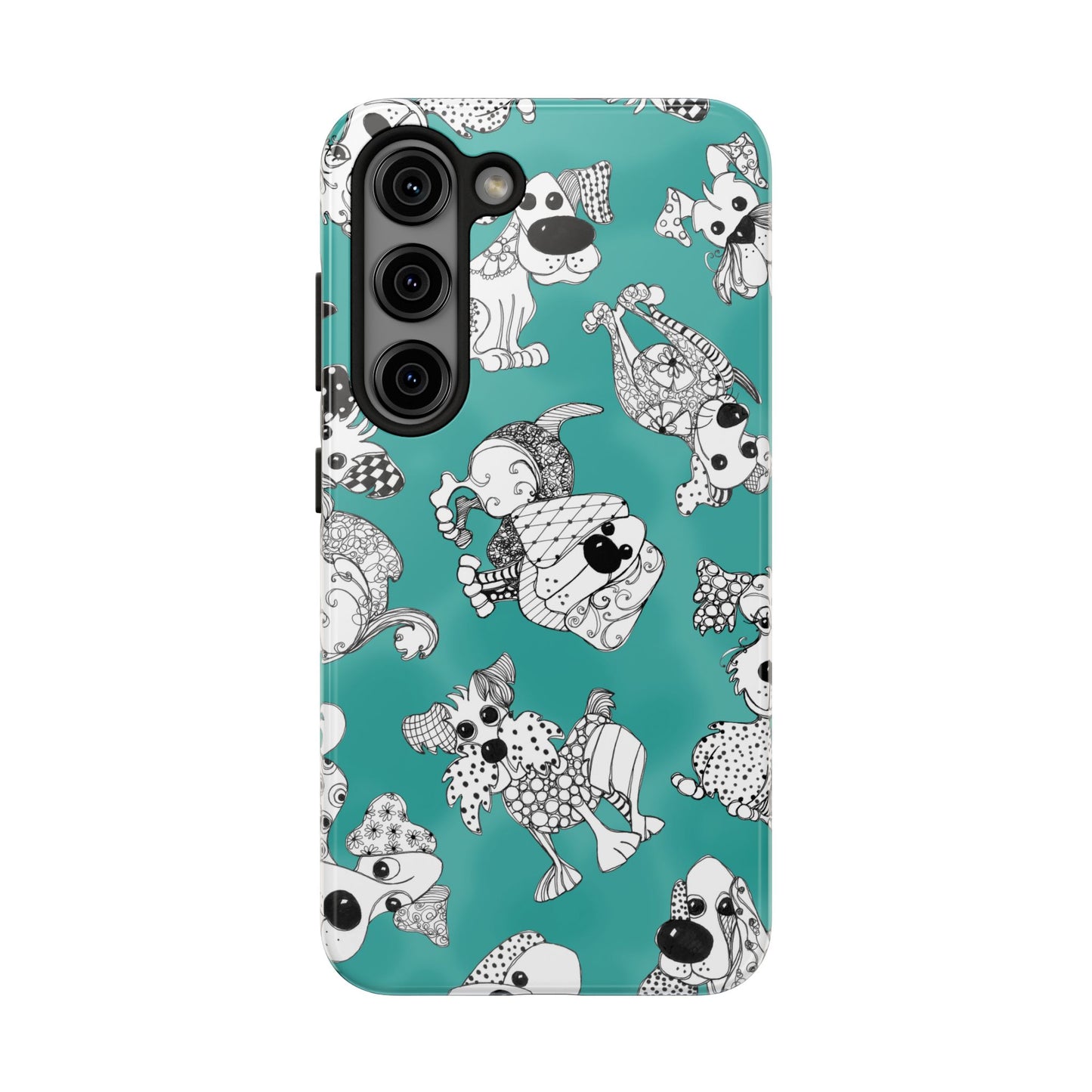 Doodle Dogs Turquoise Phone Case