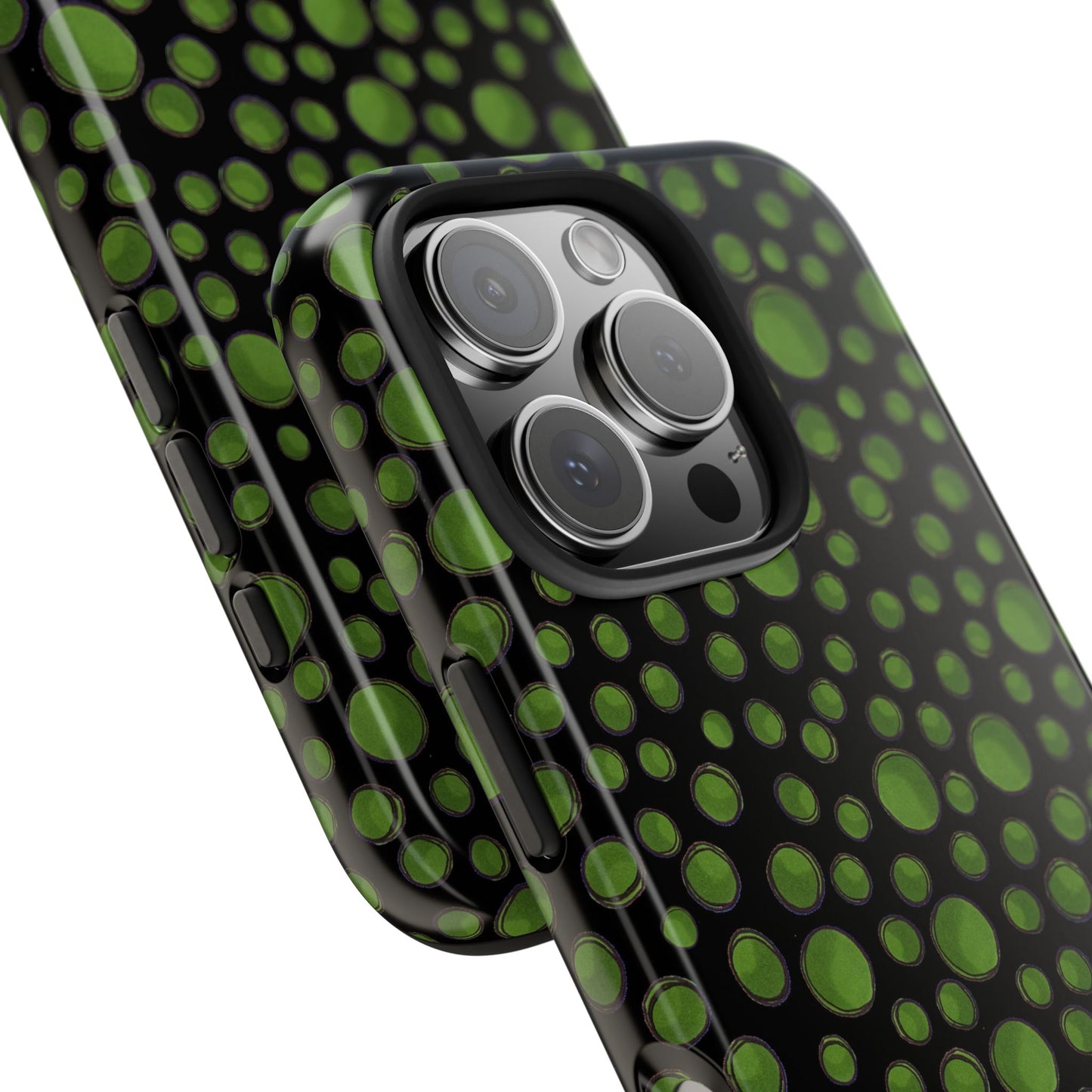 Dot Assortment Black / Green Phone Case