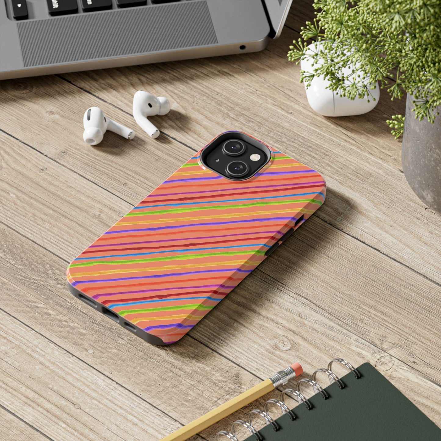 Calico Stripe Orange Phone Case