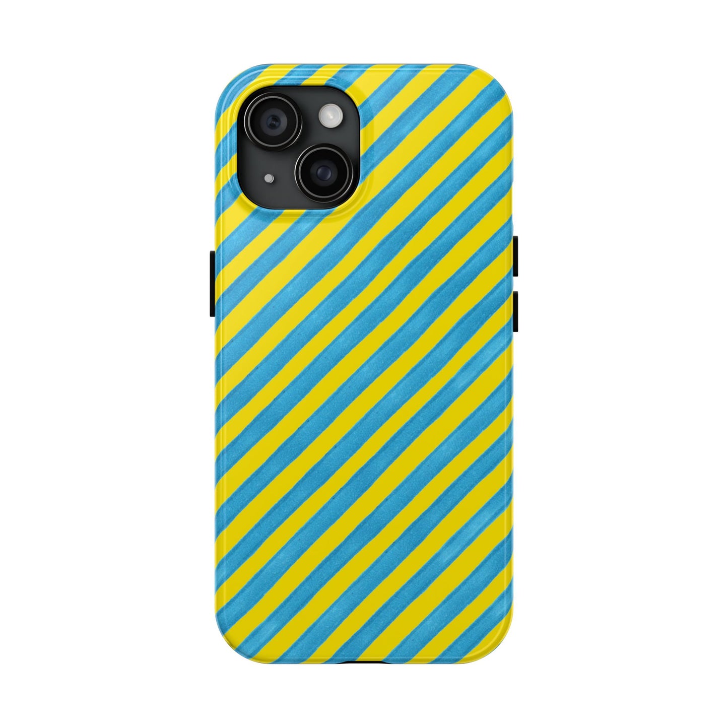 Bias Stripe Turquoise / Yellow Phone Case